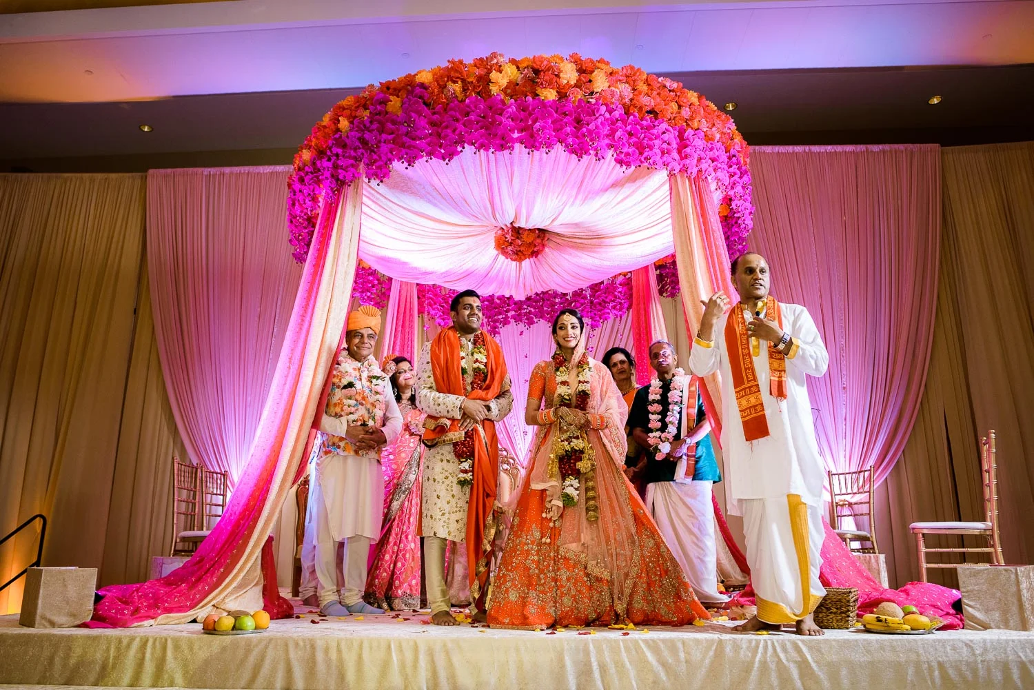 Wedding ceremony during a Renaissance Schaumburg Convention Center Indian wedding.