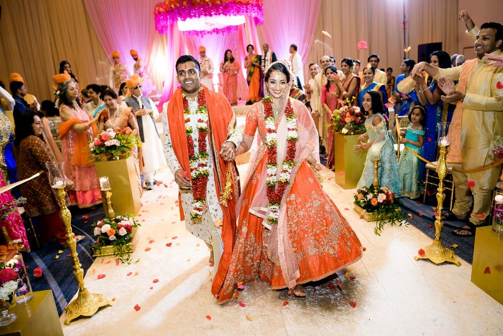 Wedding ceremony during a Renaissance Schaumburg Convention Center Indian wedding.