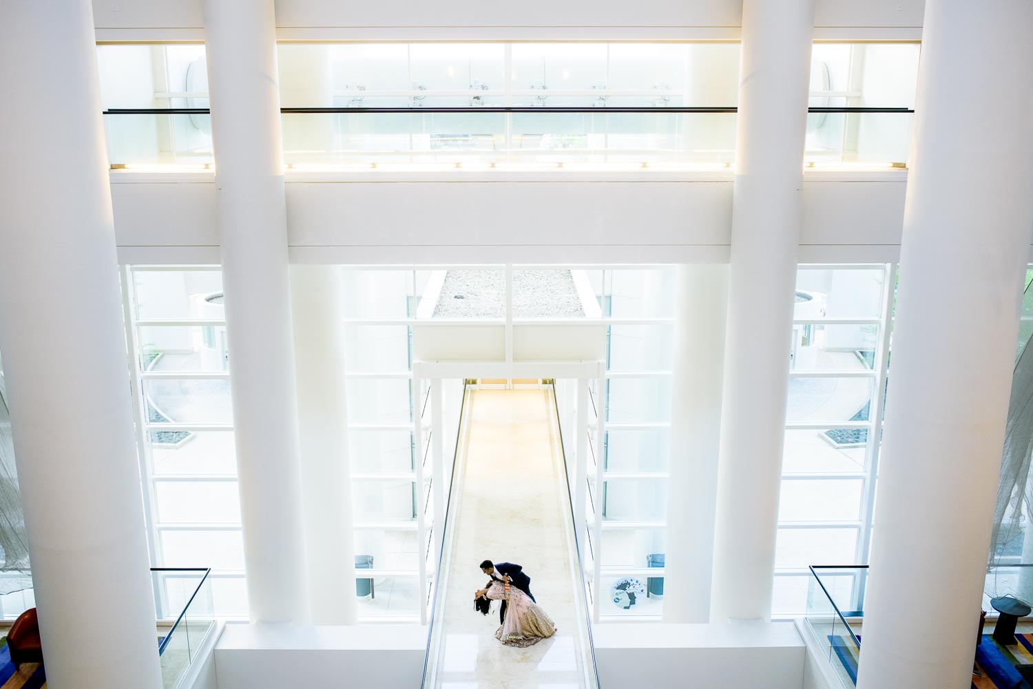 Bride and groom during their Renaissance Schaumburg Convention Center Indian wedding.