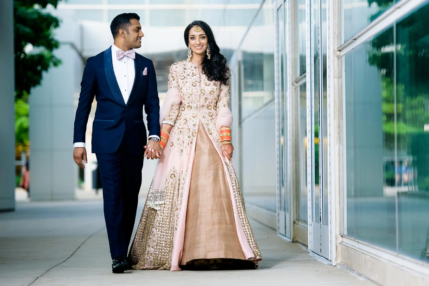 Wedding day portrait during a Renaissance Schaumburg Convention Center Indian wedding.