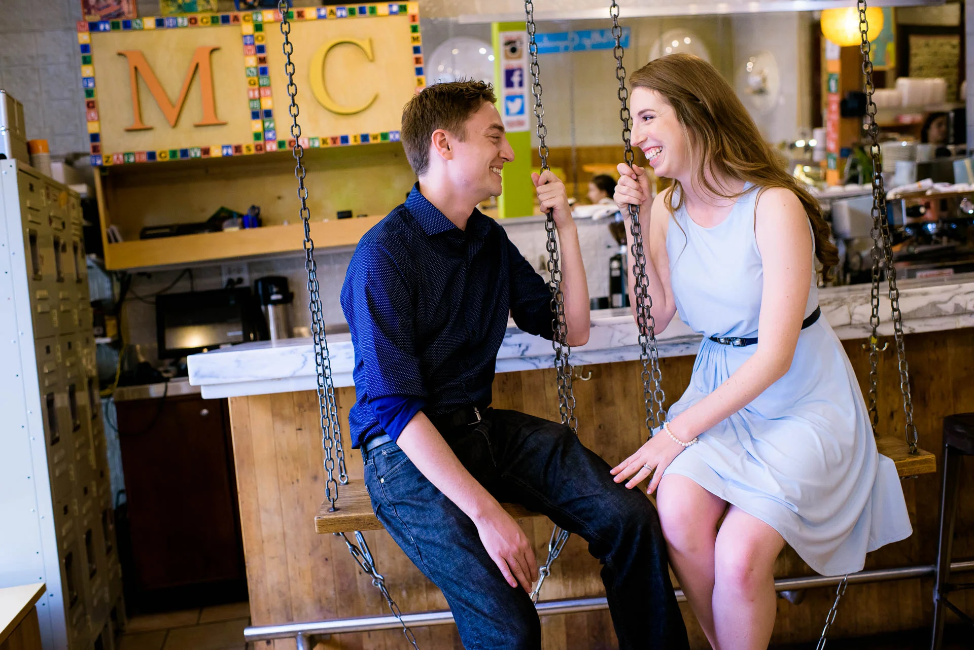 Chicago engagement session at Molly's Cupcakes in Lincoln Park.