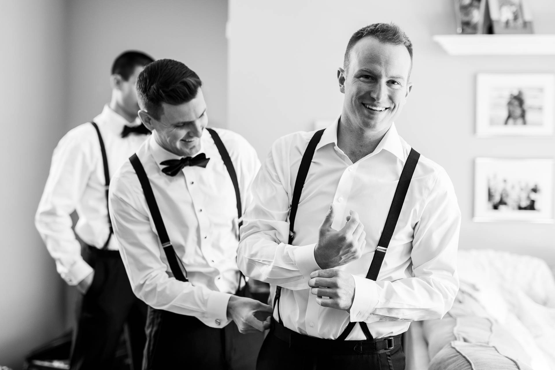Groom getting ready before his Mid America Club wedding in Chicago.