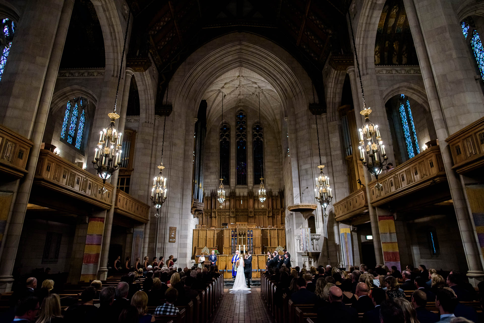 Wedding ceremony at Fourth Presbyterian Church in Chicago.