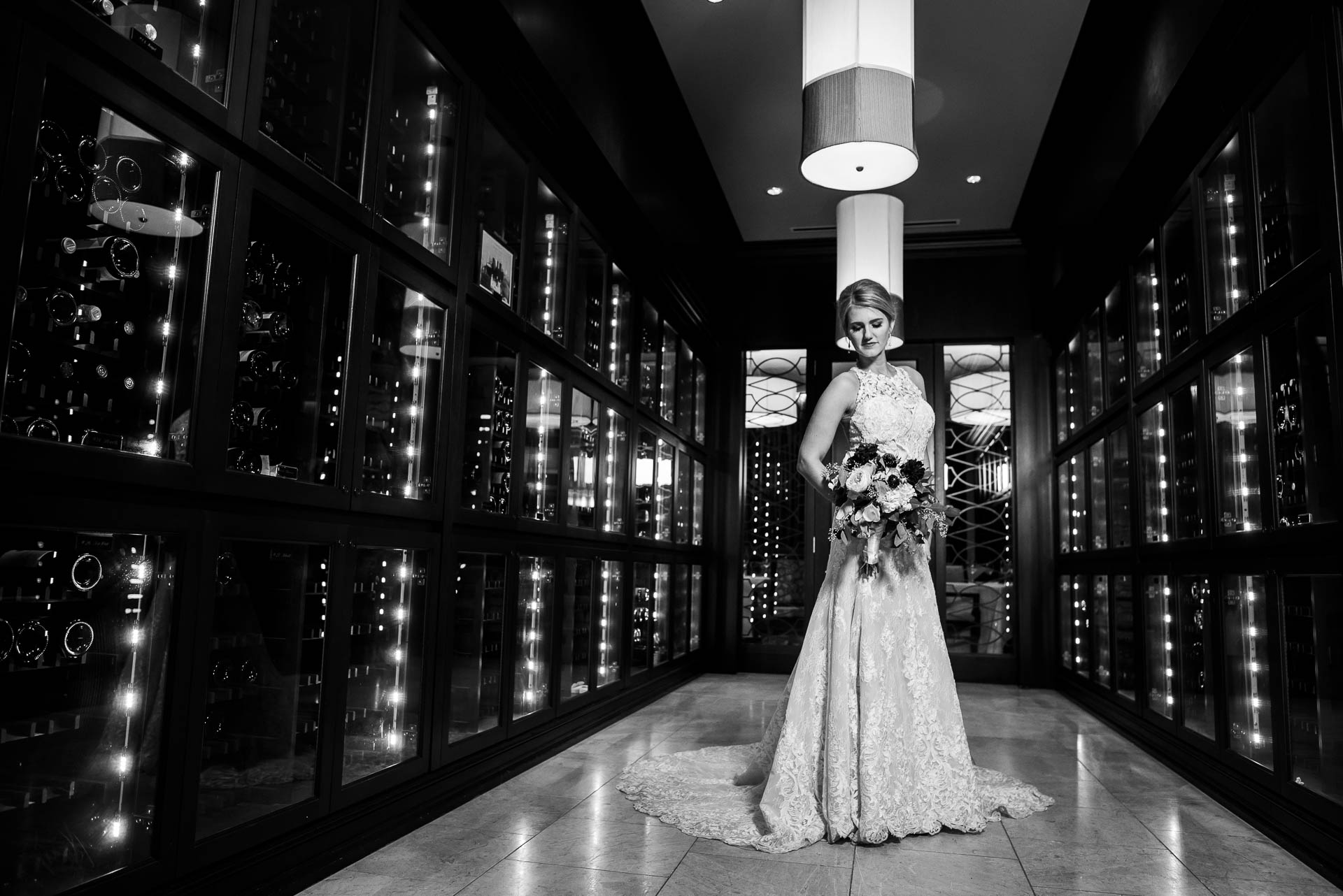 Creative bridal portrait at the Mid America Club in Chicago.