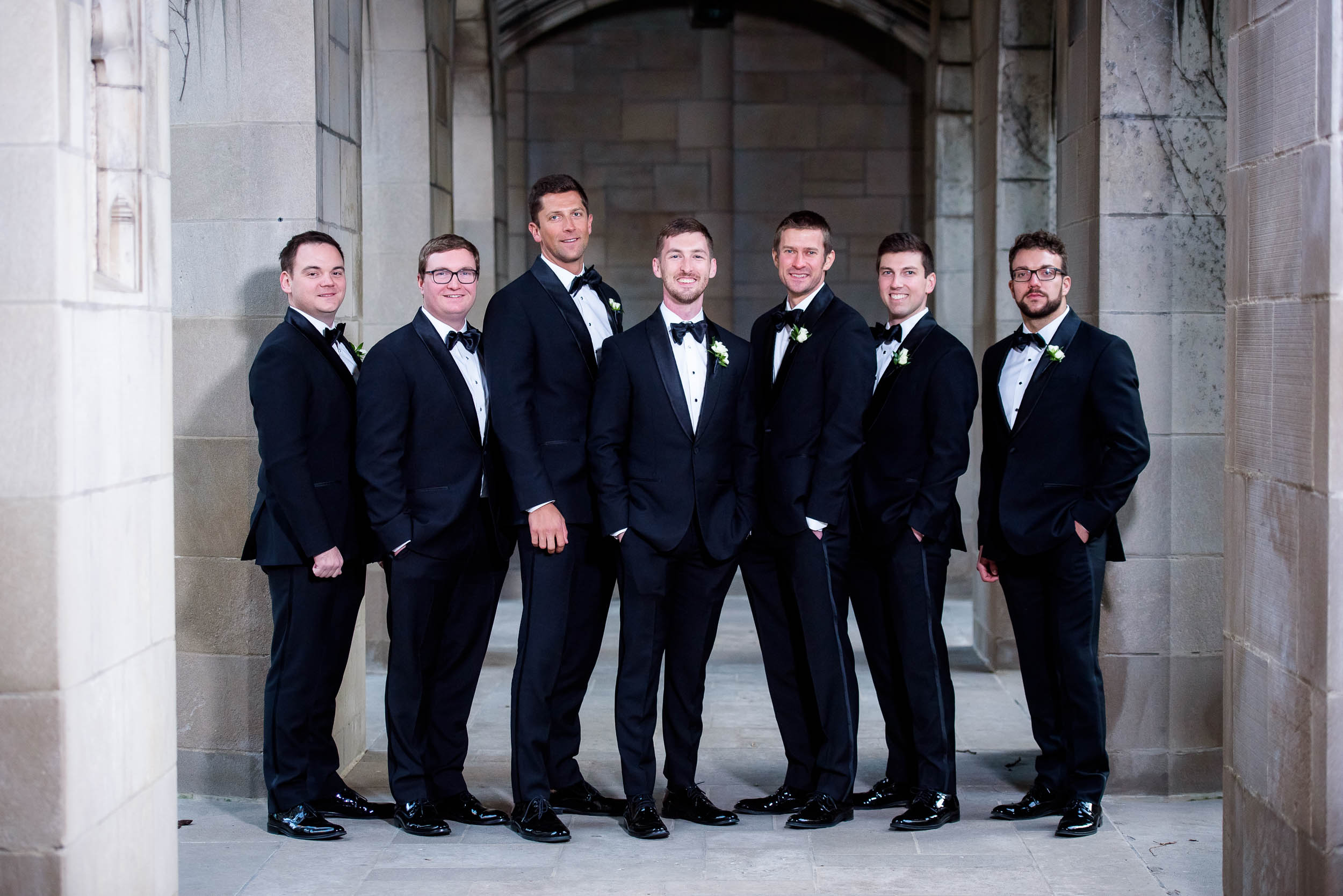 Groomsmen during a Fourth Presbyterian Church wedding.