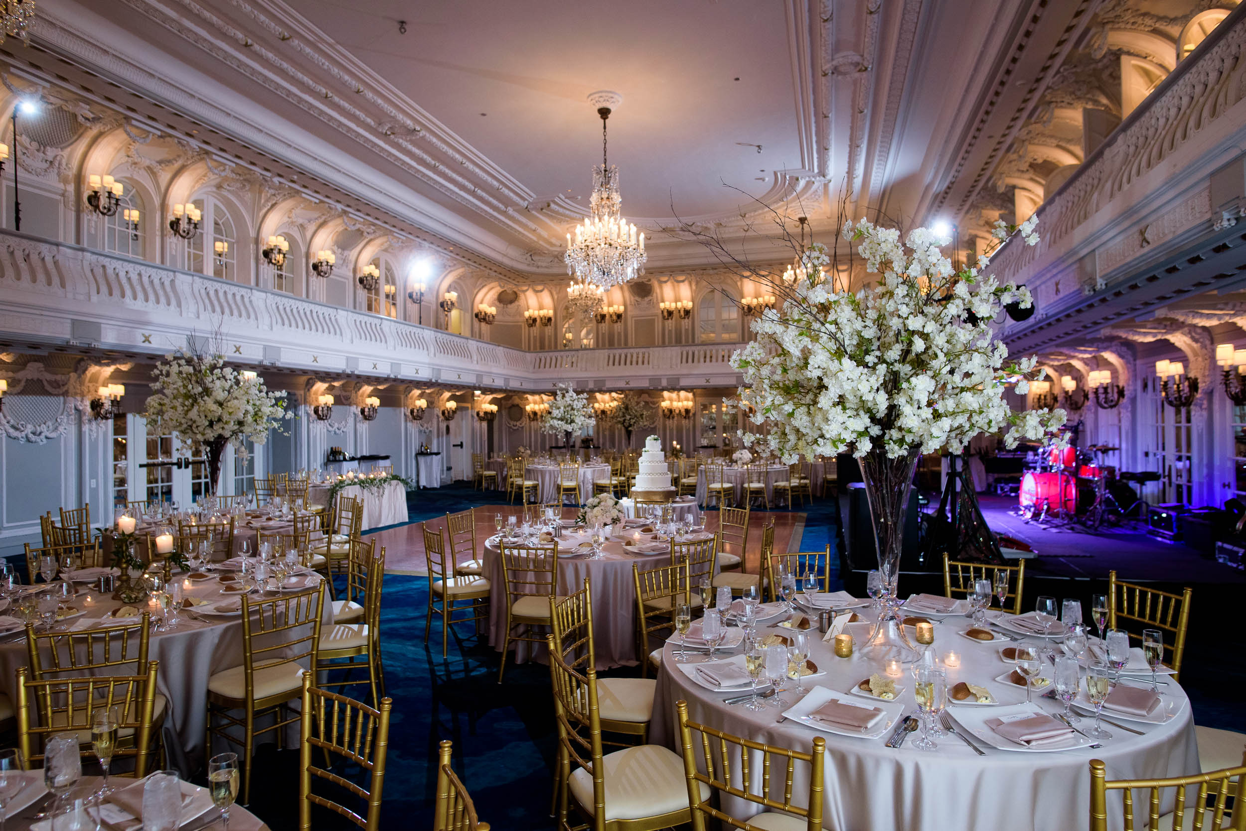 Ballroom during a Blackstone Chicago wedding.