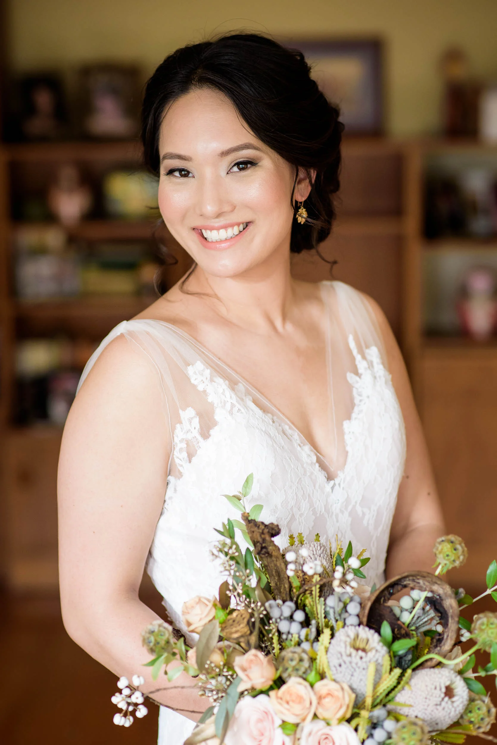 Portrait of the bride before her Loft on Lake Chicago wedding.