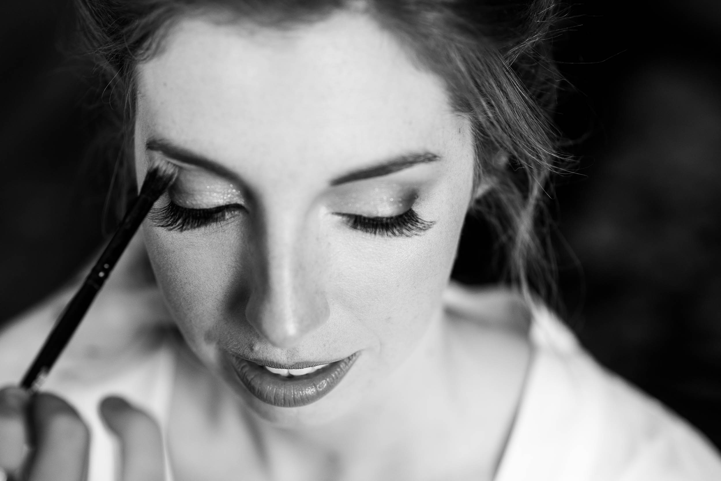 Bridal makeup getting ready photo during a Newberry Library Chicago wedding.