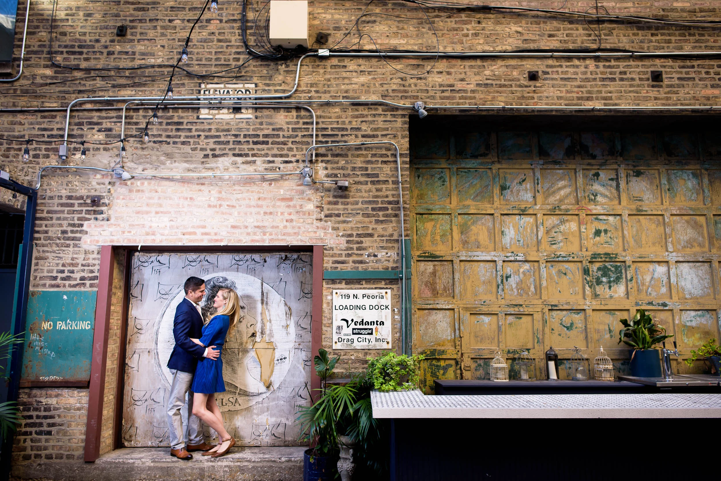 Fulton Market Chicago engagement session.
