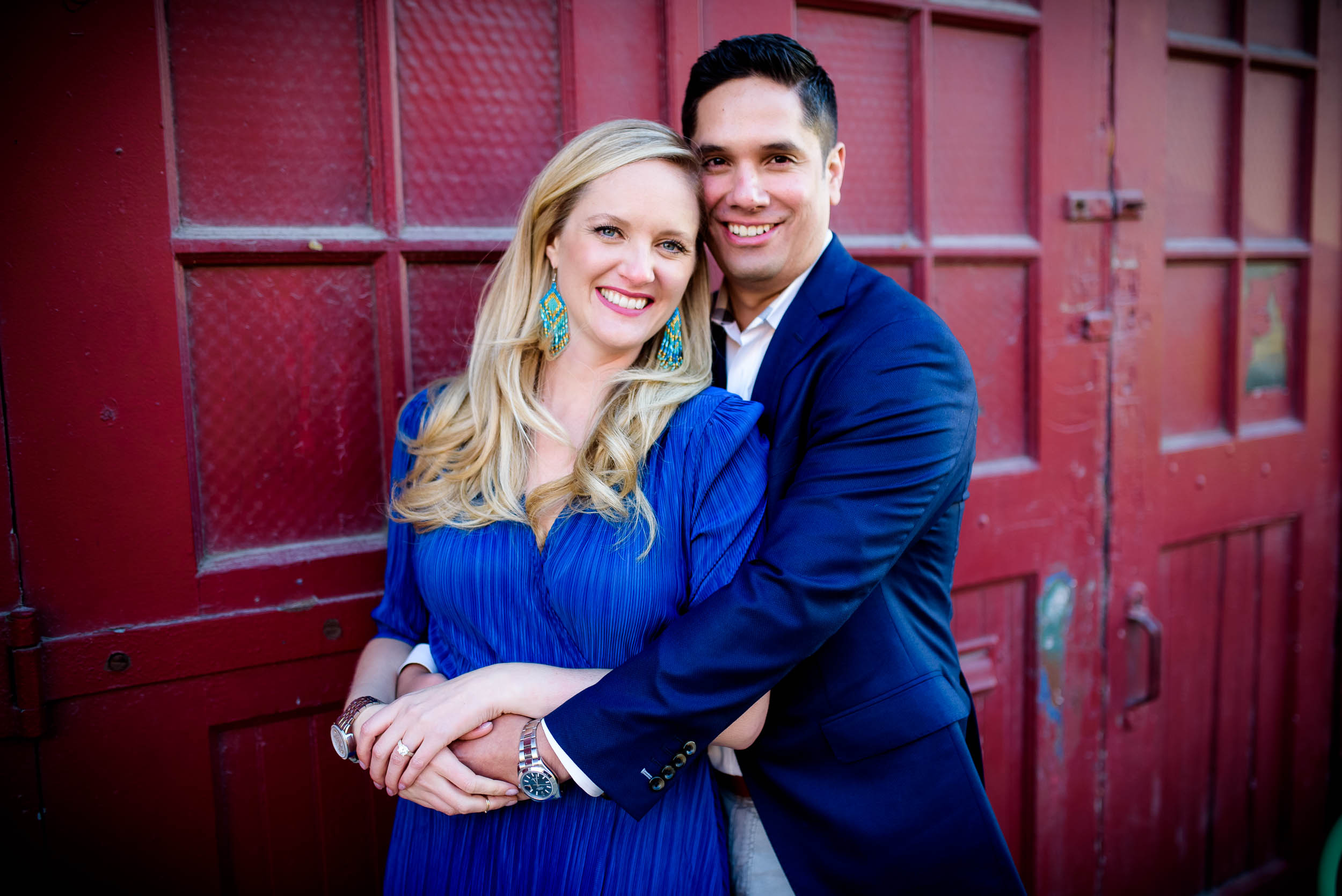 Fulton Market engagement photo outside the Mars Gallery Chicago. 