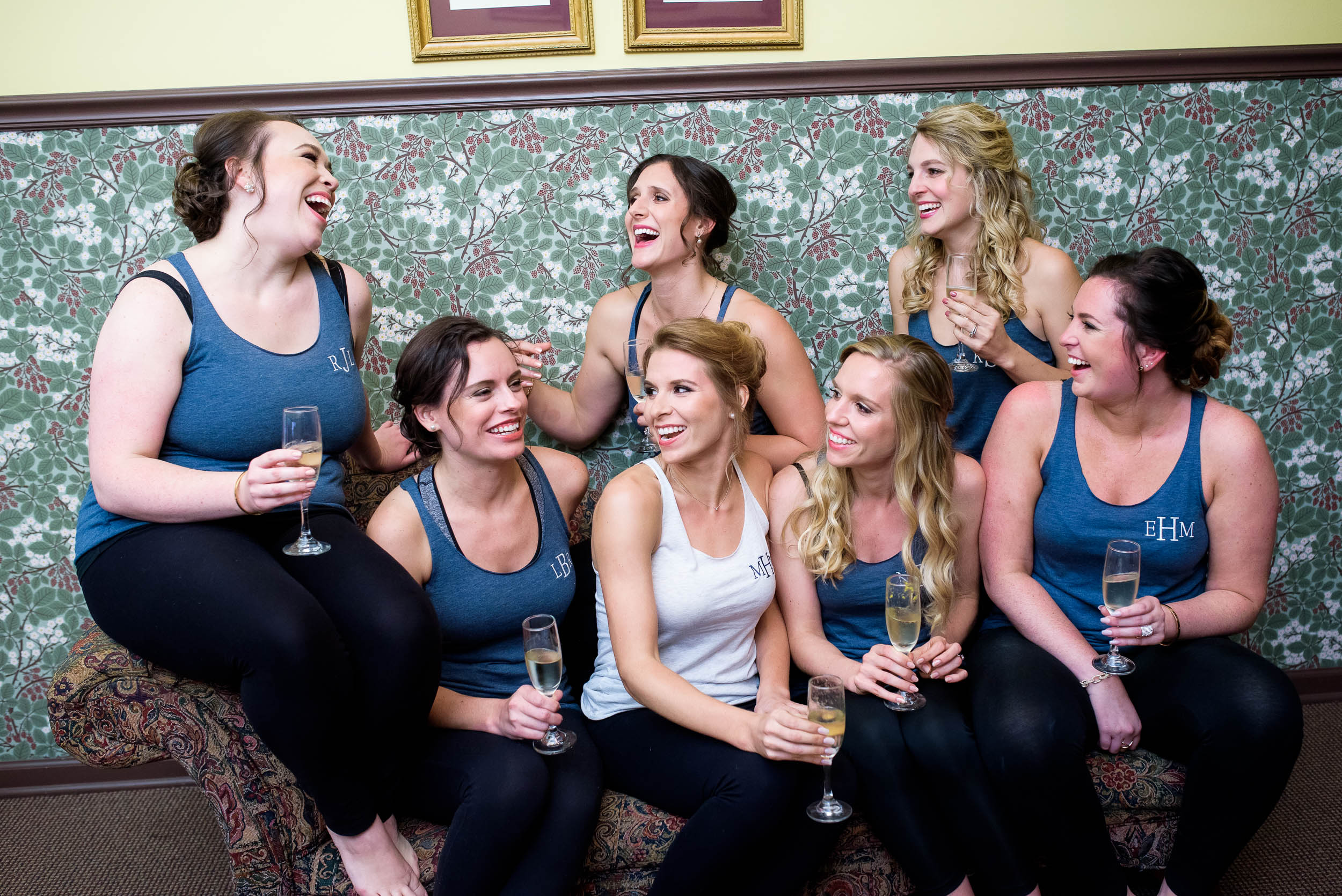 Bridesmaids having fun during a Glessner House Chicago wedding.
