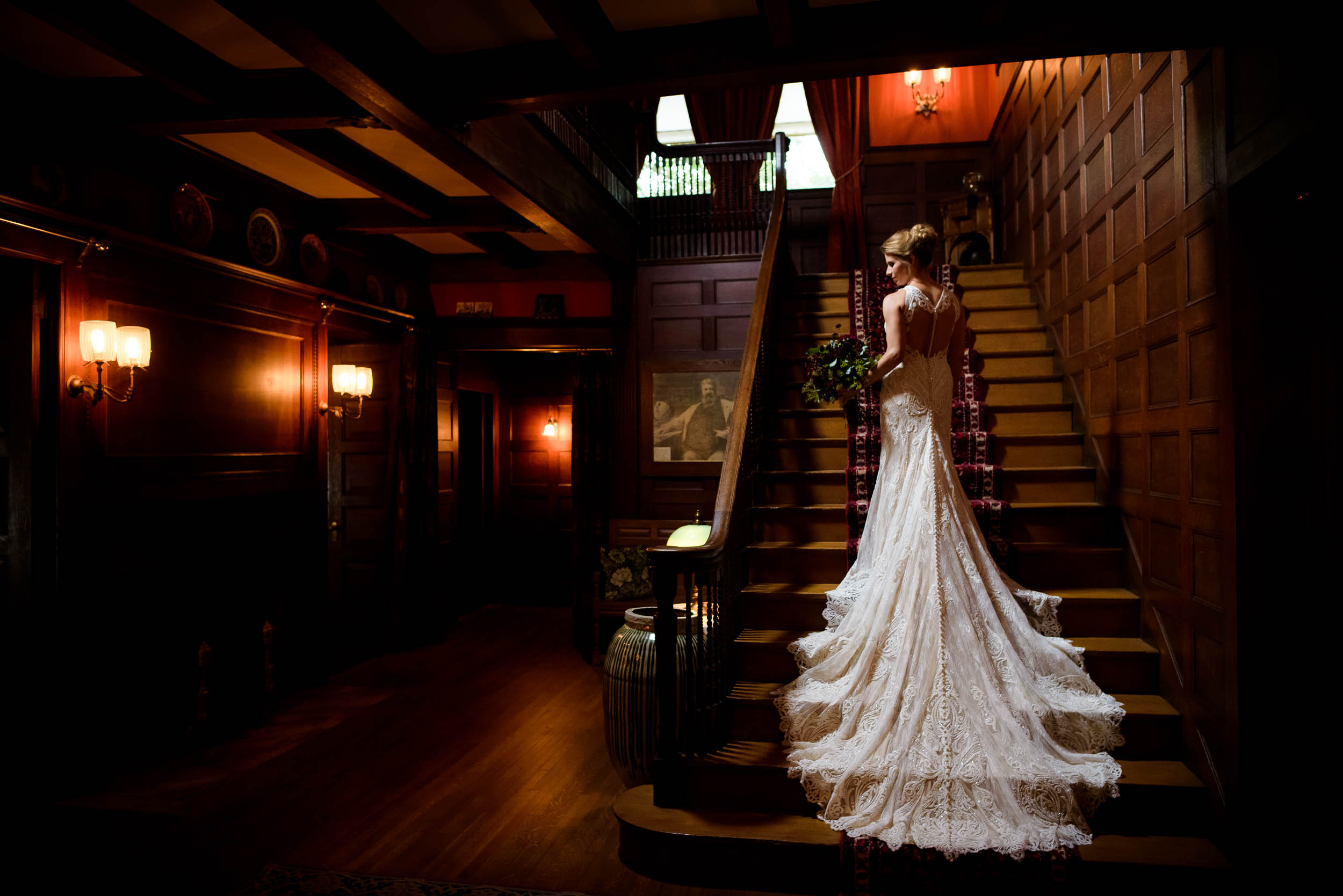 Creative bridal portrait during a Glessner House Chicago wedding.