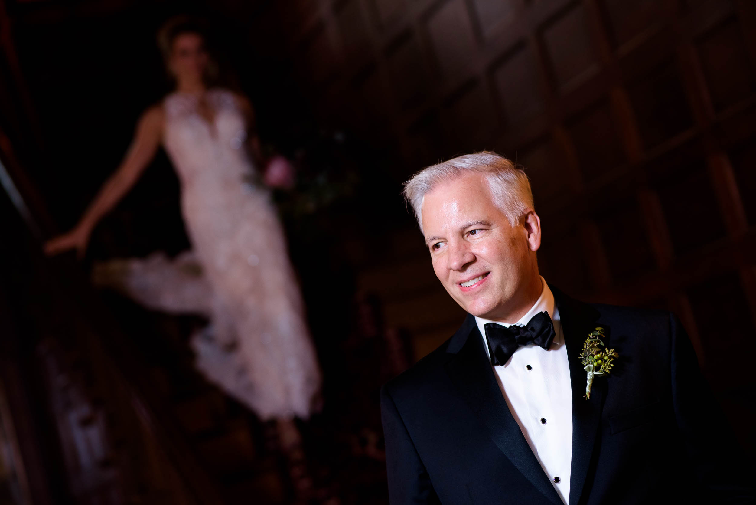 Father of the bride first look during a Glessner House Chicago wedding.