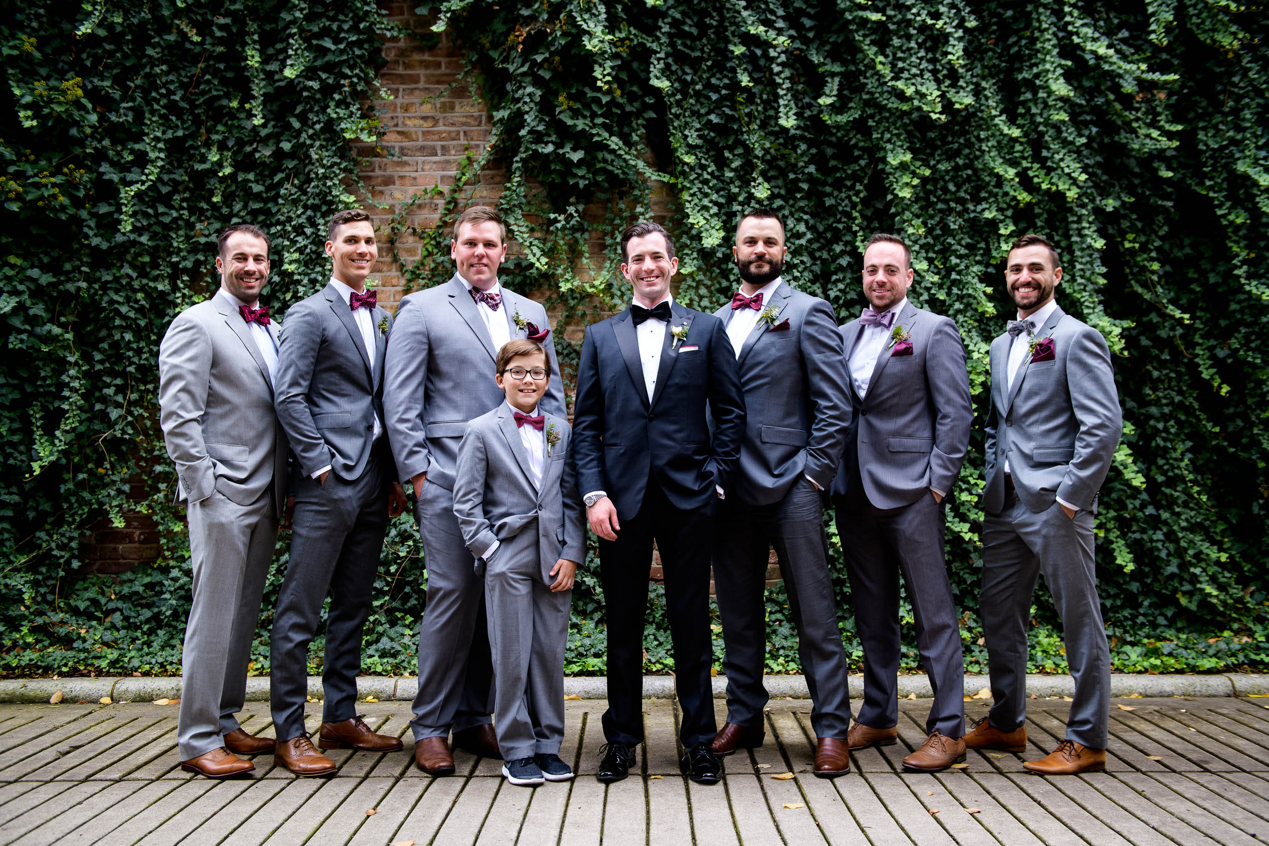 Groomsmen portrait during a Glessner House Chicago wedding.