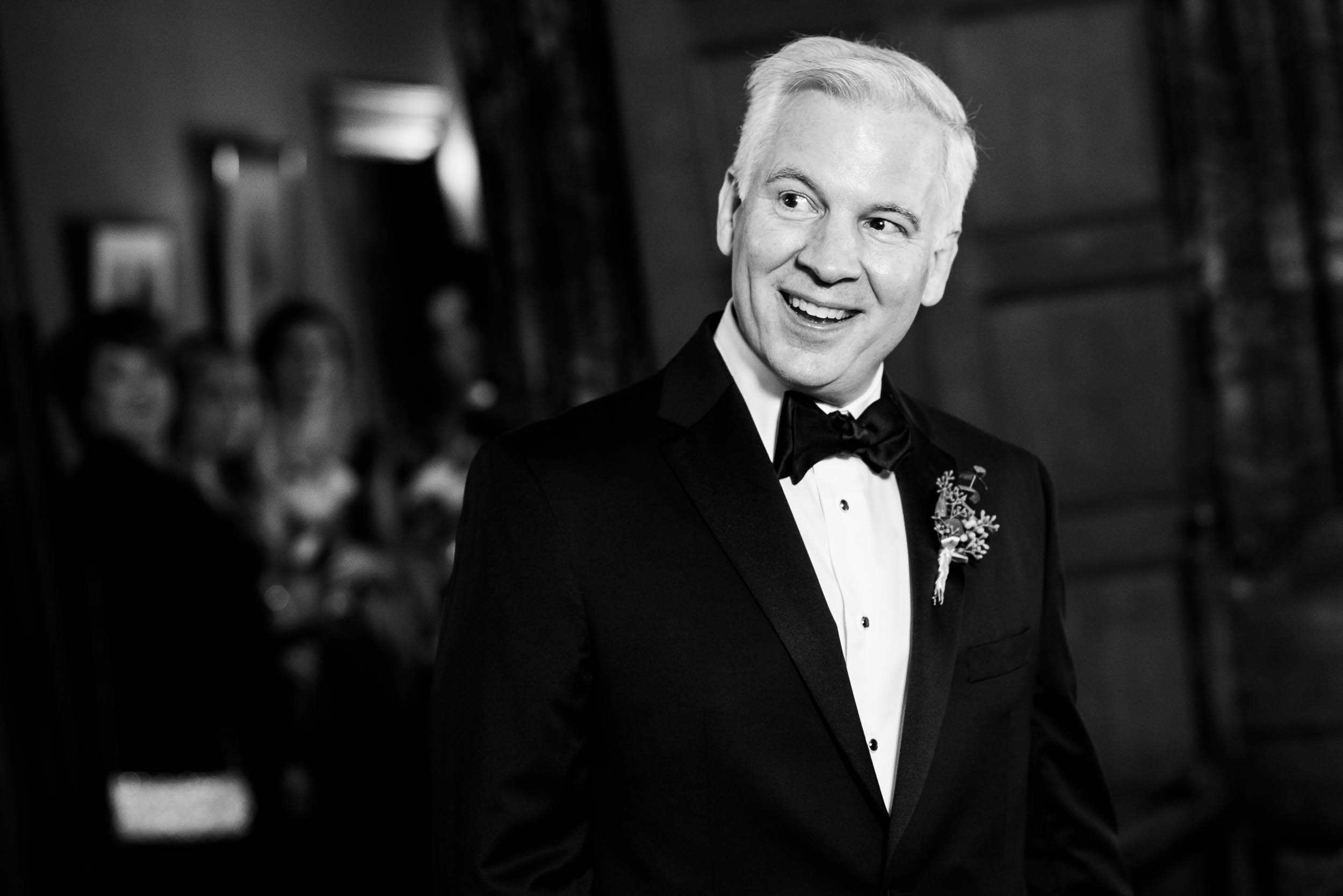 Father of the bride first look during a Glessner House Chicago wedding.