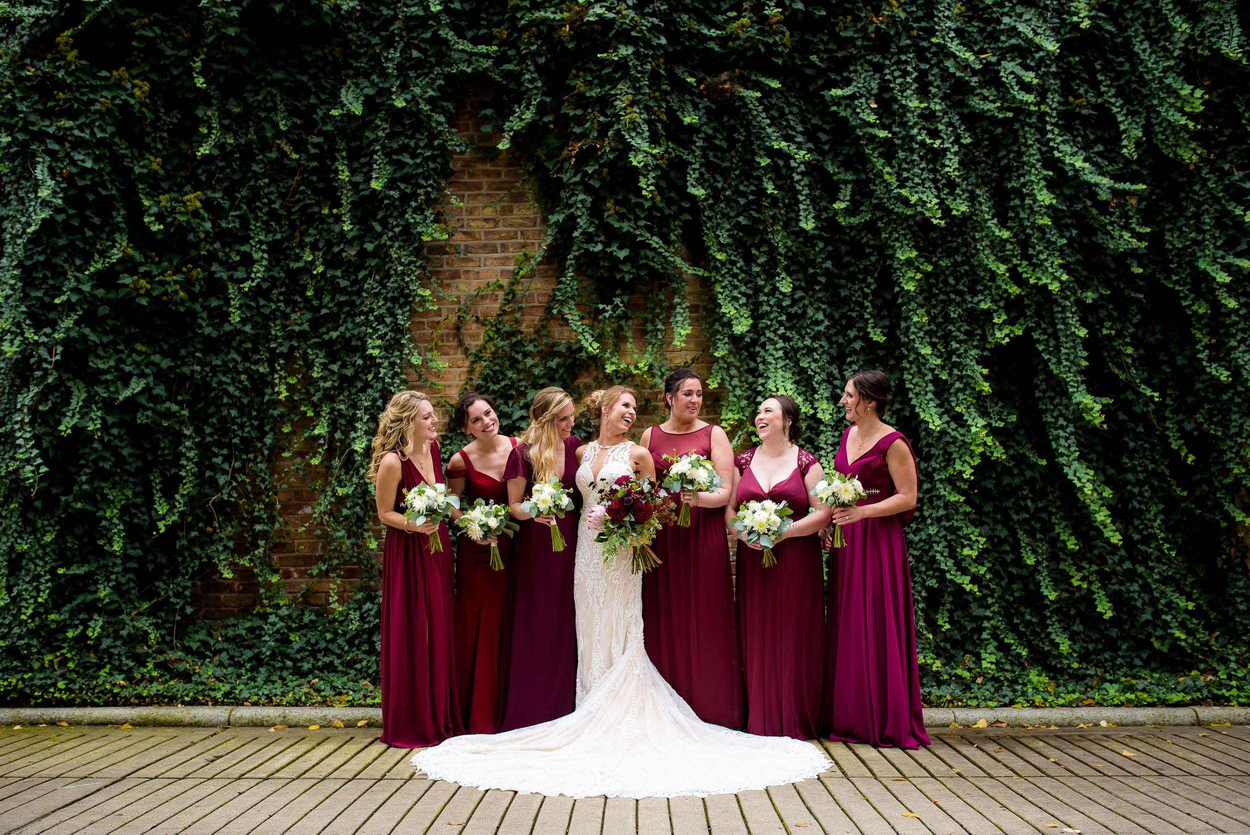 Bridesmaids portrait during a Glessner House Chicago wedding.