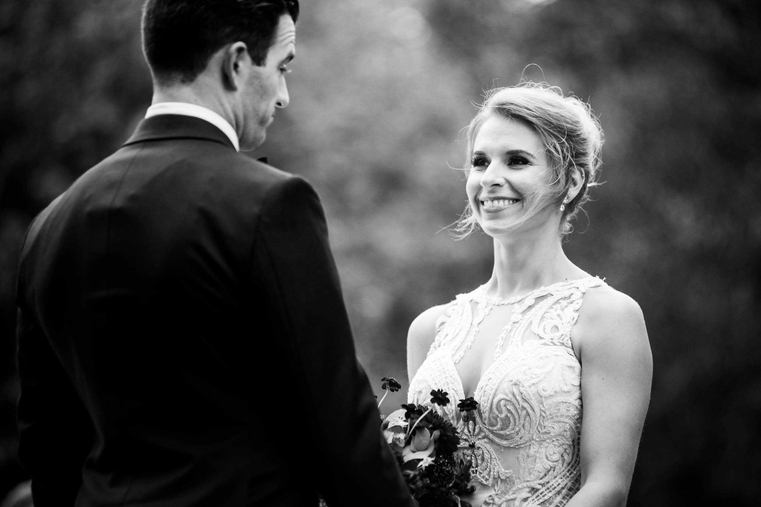 Bride and groom during a Glessner House Chicago wedding ceremony.