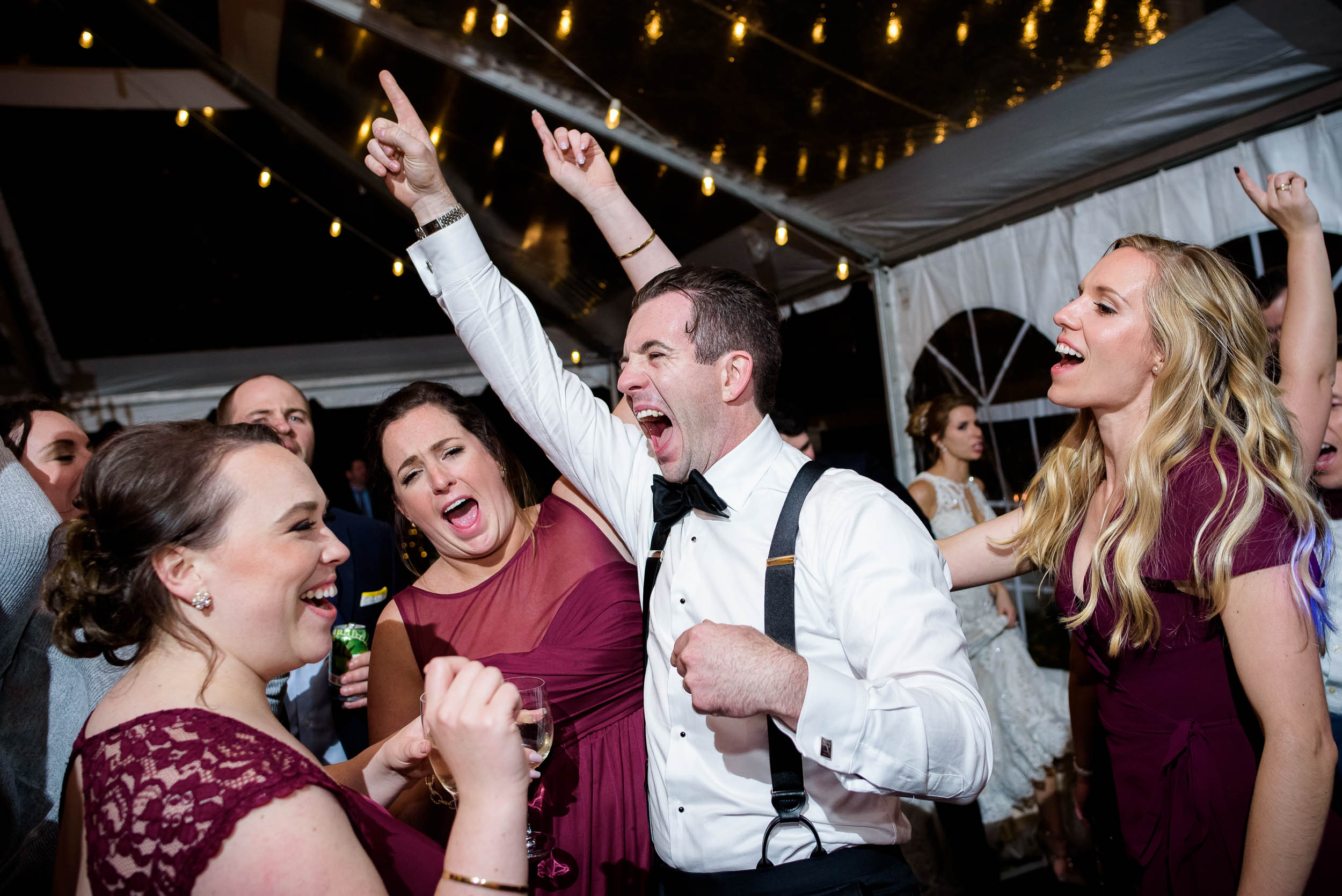 Groom on the dance floor during a Glessner House Chicago wedding reception.