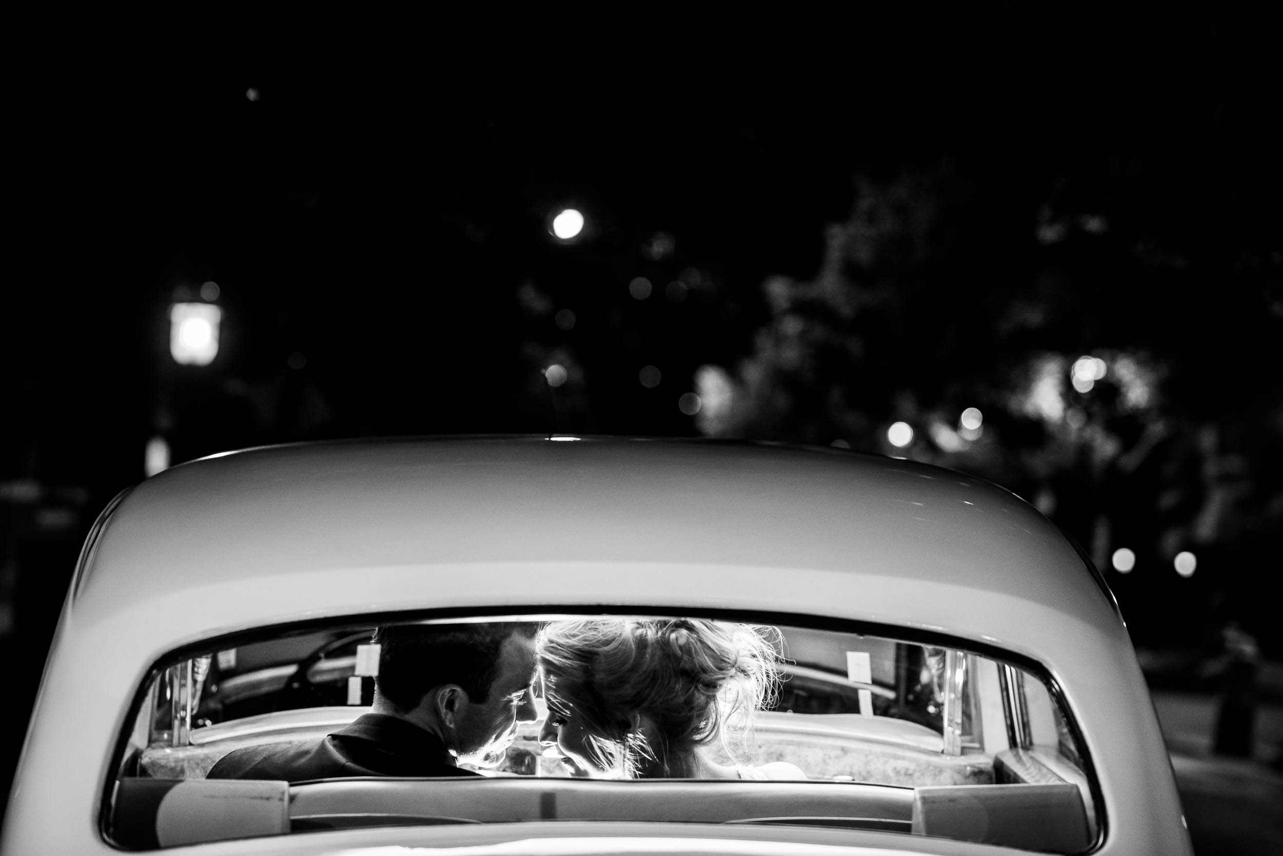 Night portrait during a Glessner House Chicago wedding reception.