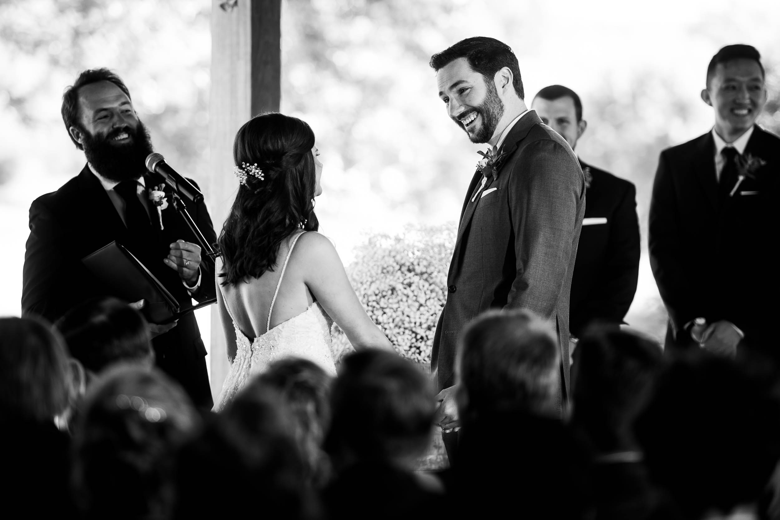 Bride and groom during wedding ceremony at Grand Geneve Resort Fall Chicago Wedding captured by J. Brown Photography. Visit jbrownphotography.com for more wedding inspiration!