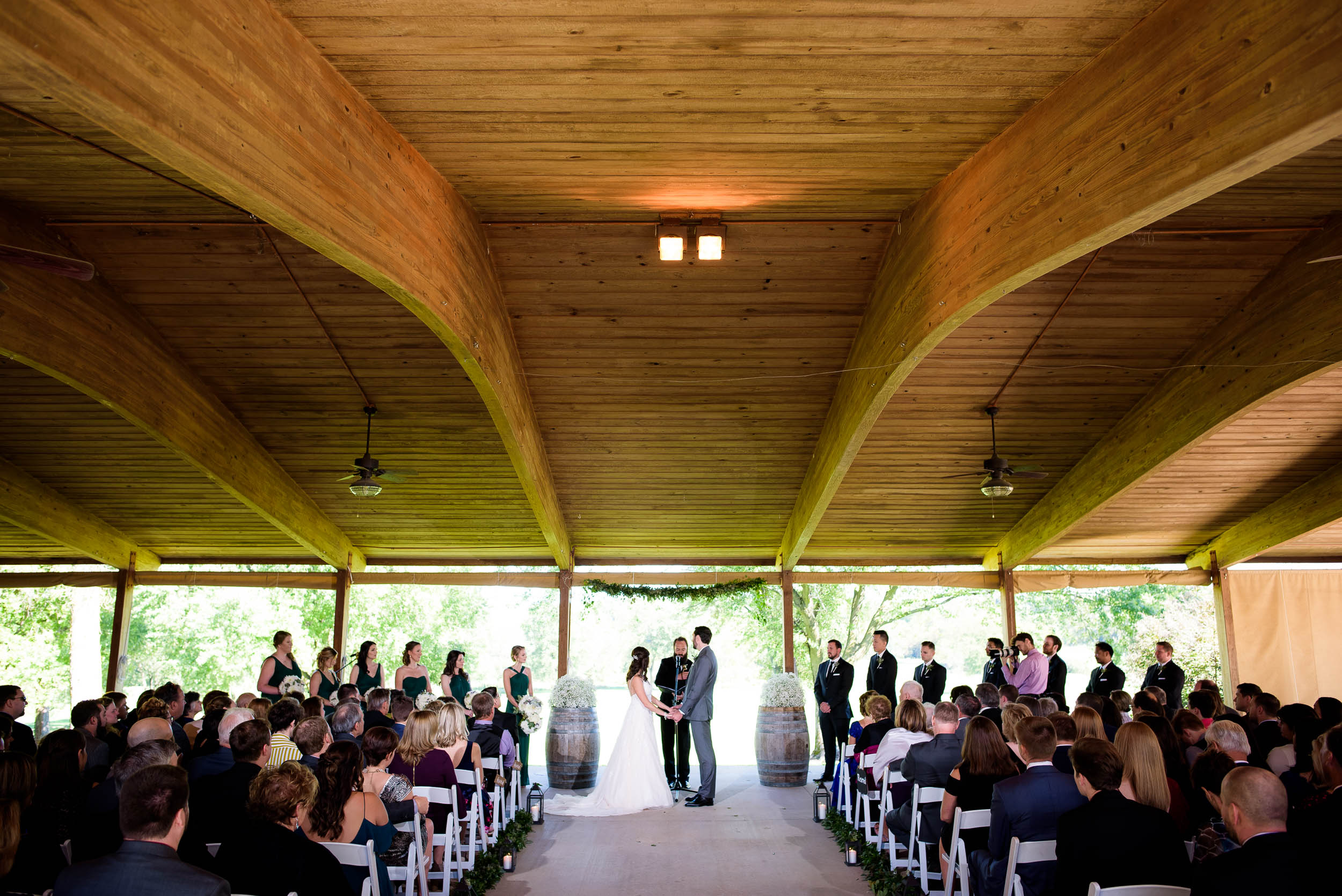 Wedding ceremony at Grand Geneve Resort Fall Chicago Wedding captured by J. Brown Photography. Visit jbrownphotography.com for more wedding inspiration!