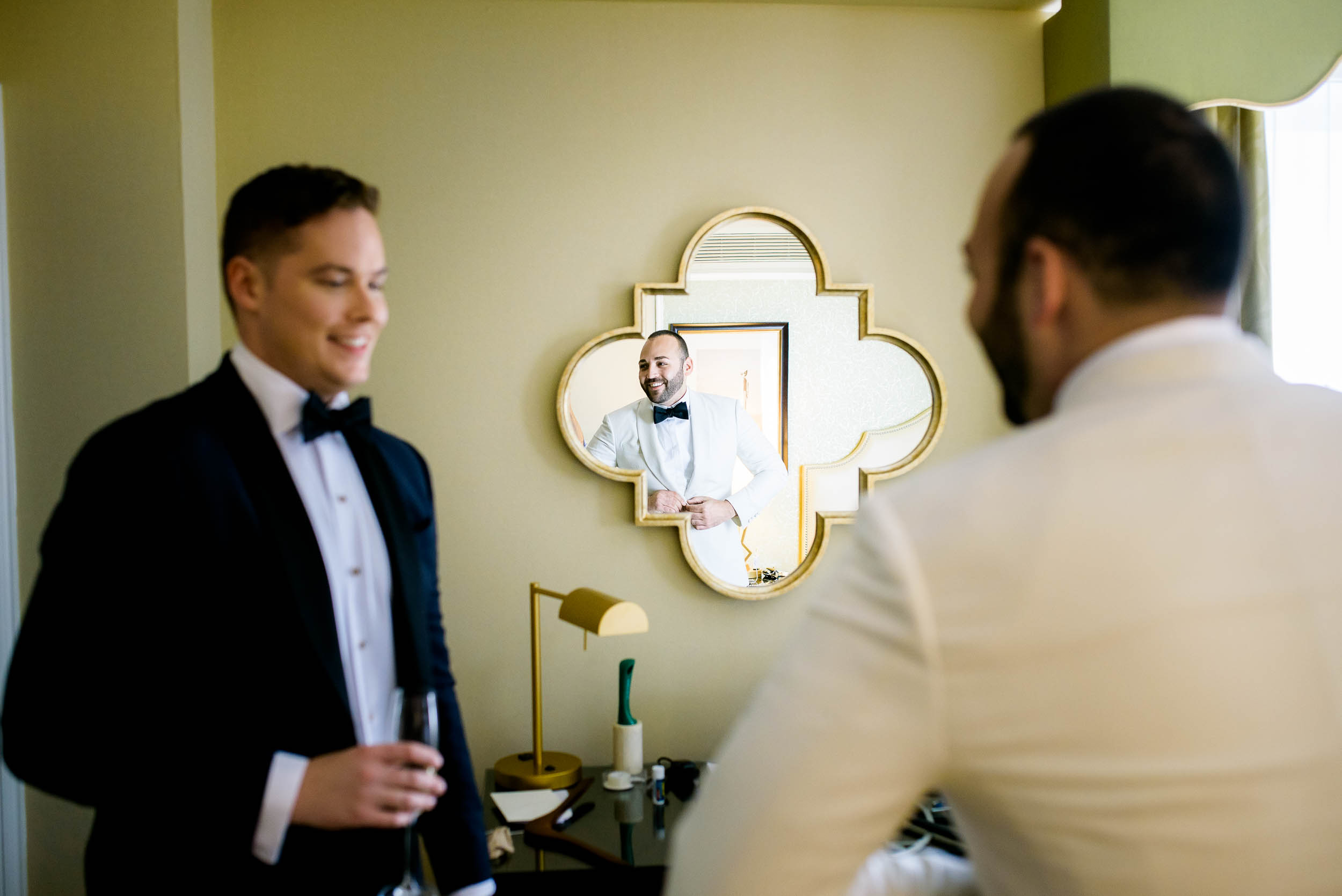 Grooms getting ready for luxurious fall wedding at the Chicago Symphony Center captured by J. Brown Photography. See more wedding ideas at jbrownphotography.com!