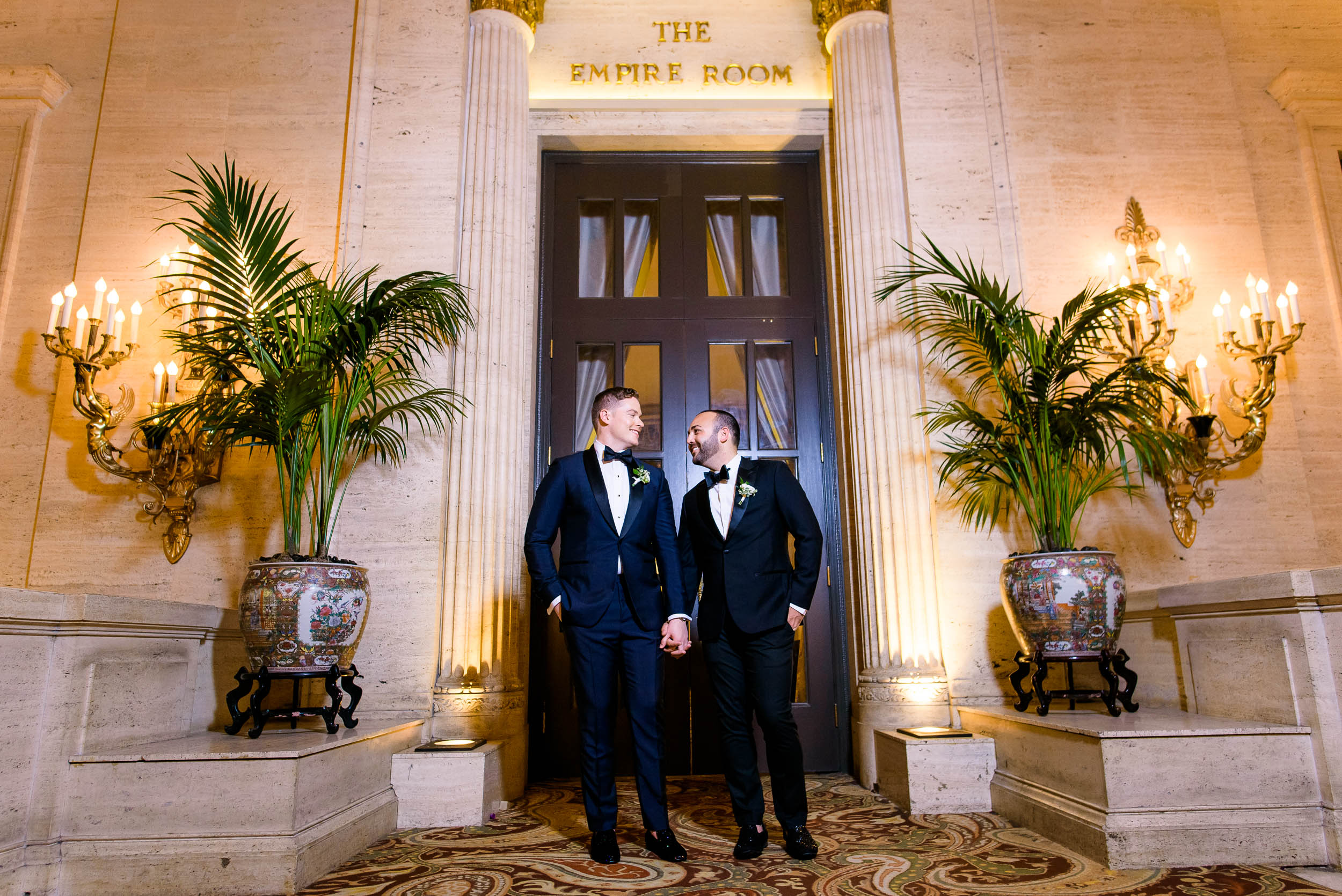 Stylish wedding tuxedos for luxurious fall wedding at the Chicago Symphony Center captured by J. Brown Photography. See more wedding ideas at jbrownphotography.com!