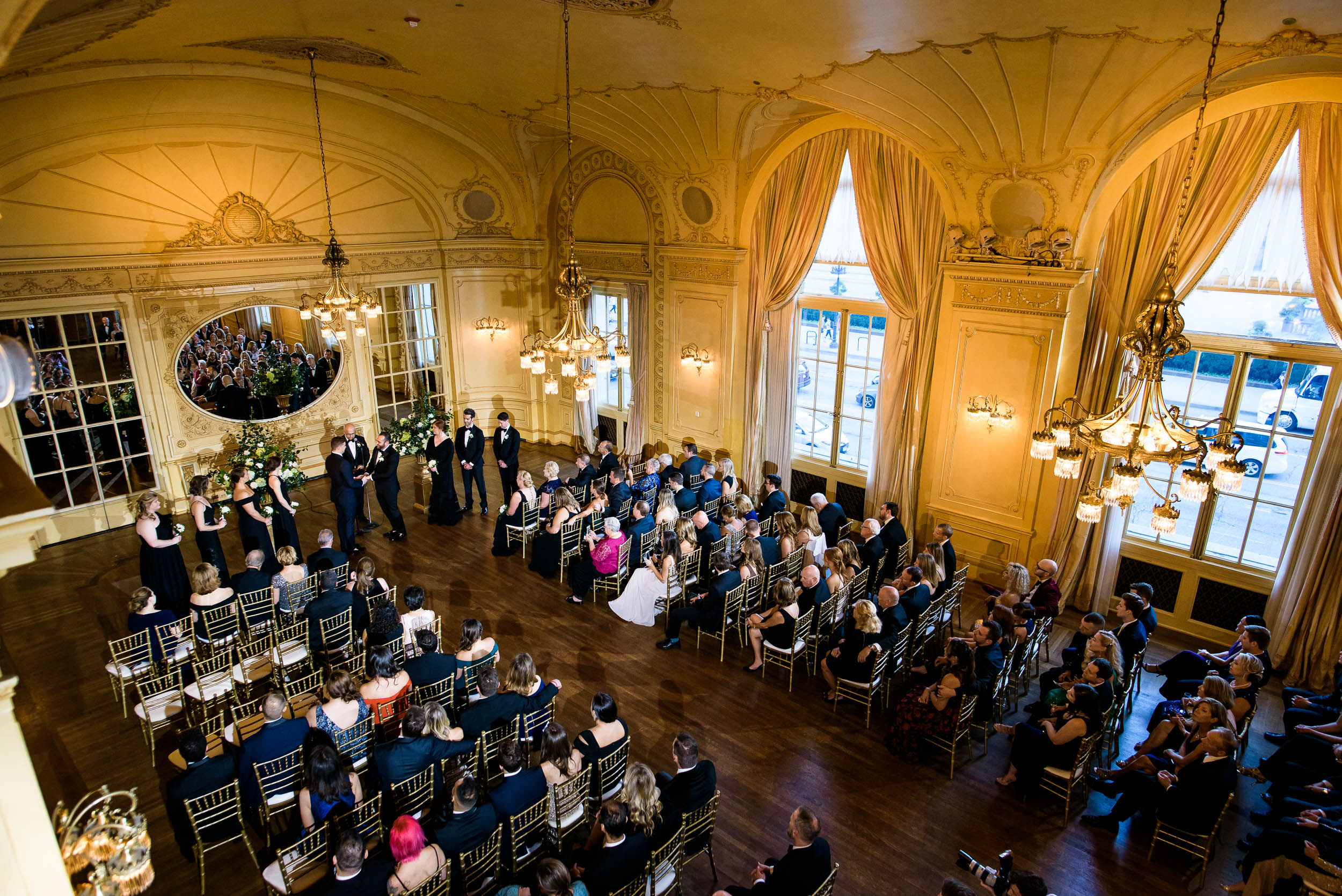 Romantic wedding ceremony for luxurious fall wedding at the Chicago Symphony Center captured by J. Brown Photography. See more wedding ideas at jbrownphotography.com!
