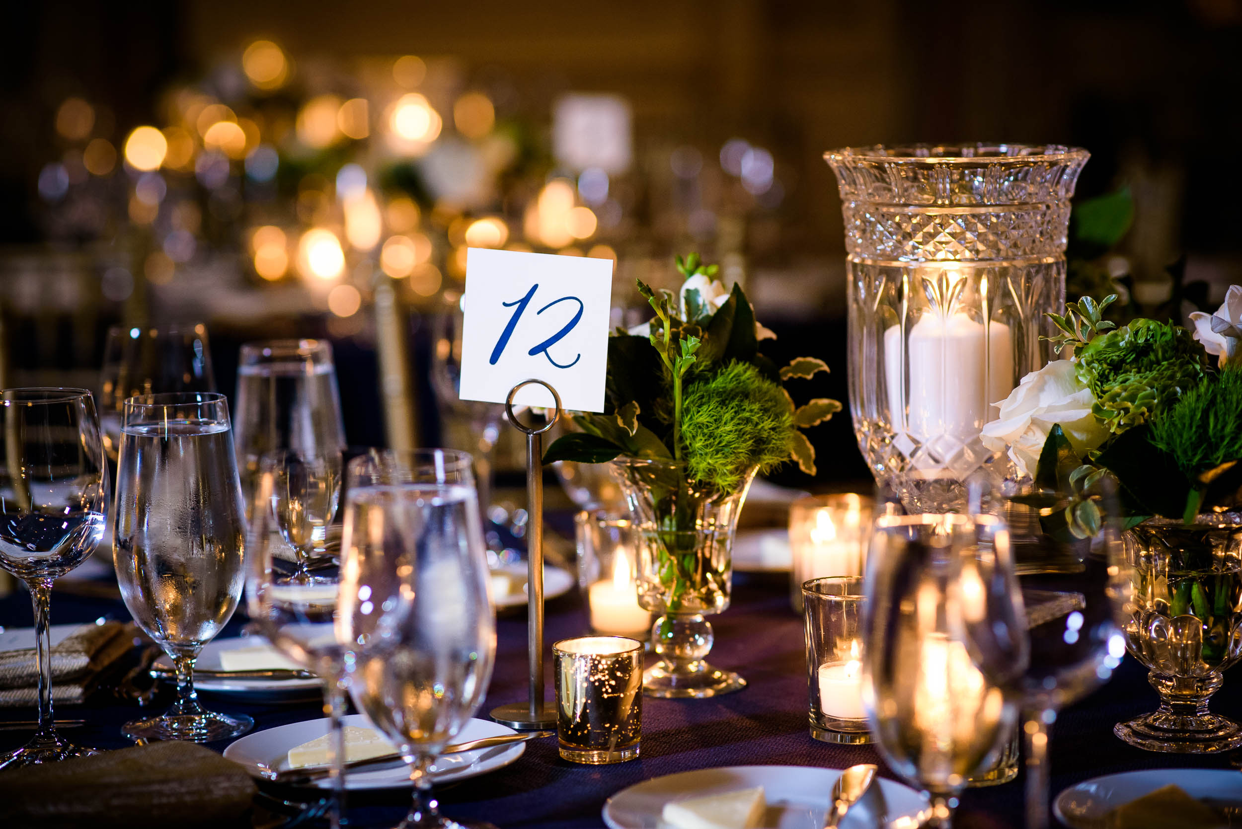 Wedding table decor for luxurious fall wedding at the Chicago Symphony Center captured by J. Brown Photography. See more wedding ideas at jbrownphotography.com!
