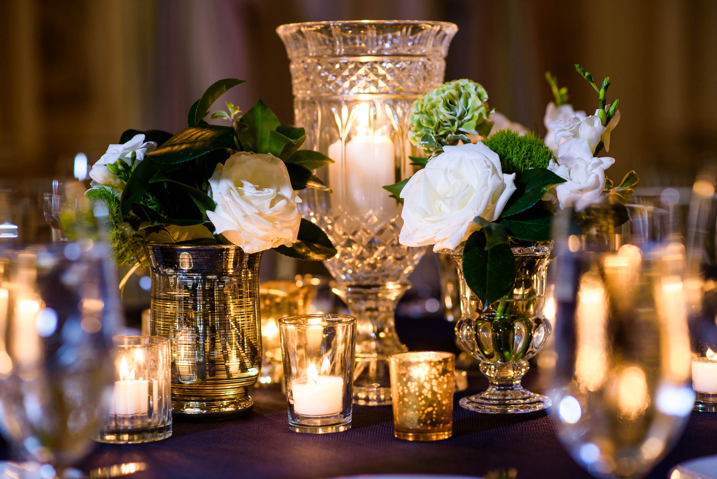 Wedding reception details for luxurious fall wedding at the Chicago Symphony Center captured by J. Brown Photography. See more wedding ideas at jbrownphotography.com!