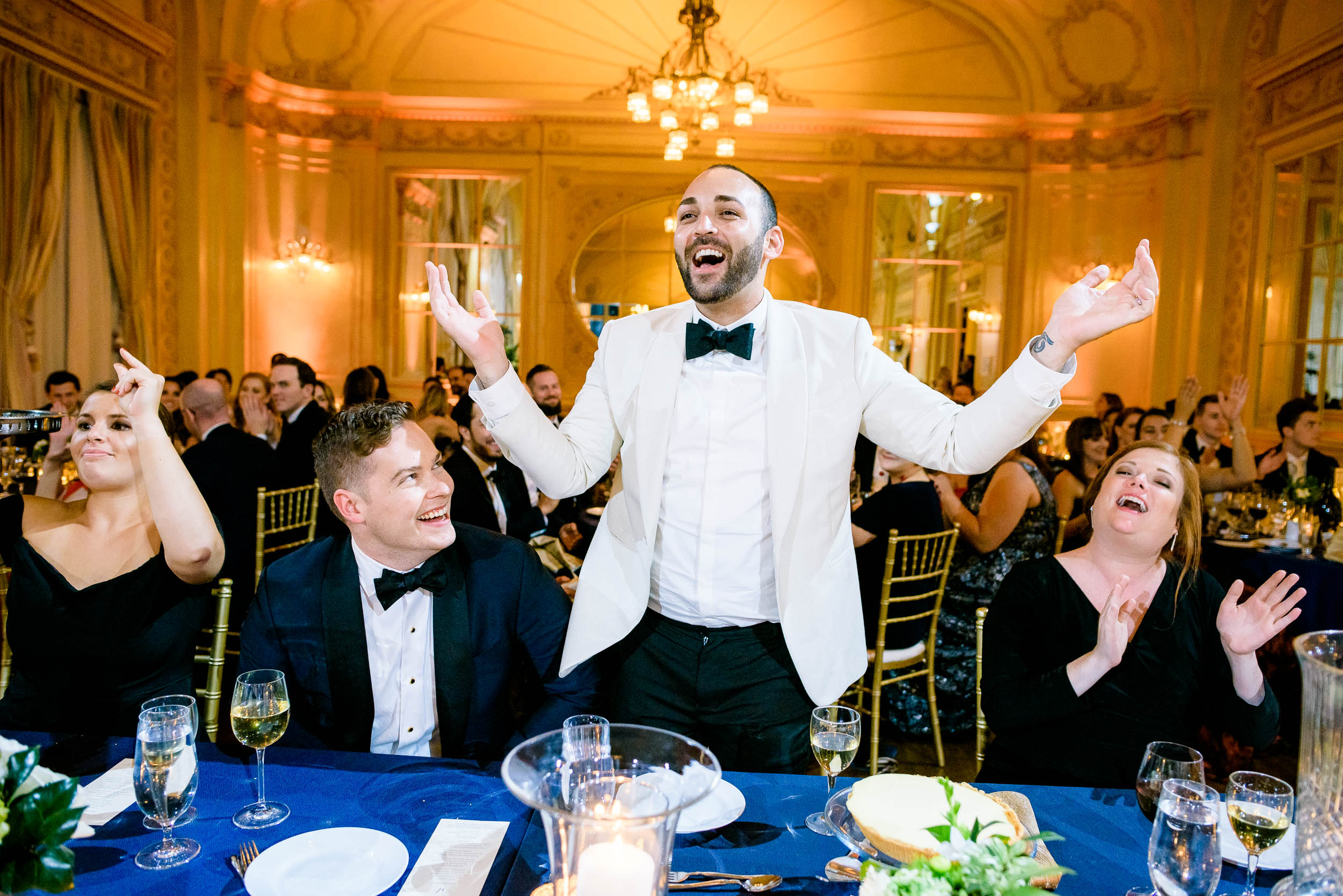 Fun wedding moments at luxurious fall wedding at the Chicago Symphony Center captured by J. Brown Photography. See more wedding ideas at jbrownphotography.com!