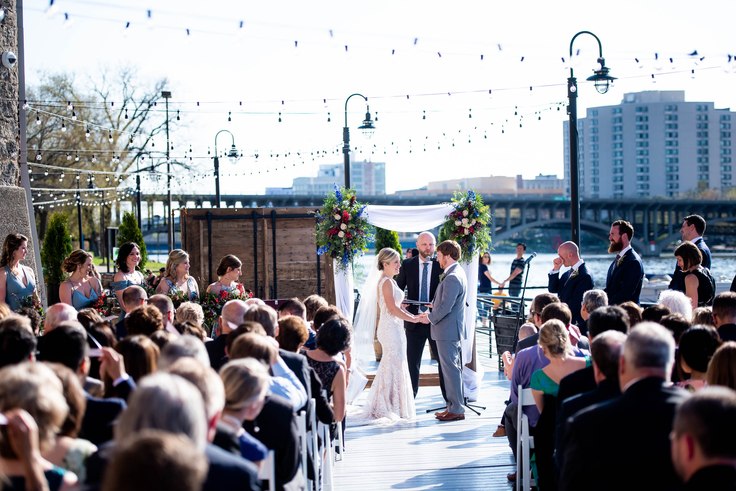 Wedding ceremony inspiration: Modern industrial Chicago wedding inside Prairie Street Brewhouse captured by J. Brown Photography. Find more wedding ideas at jbrownphotography.com!