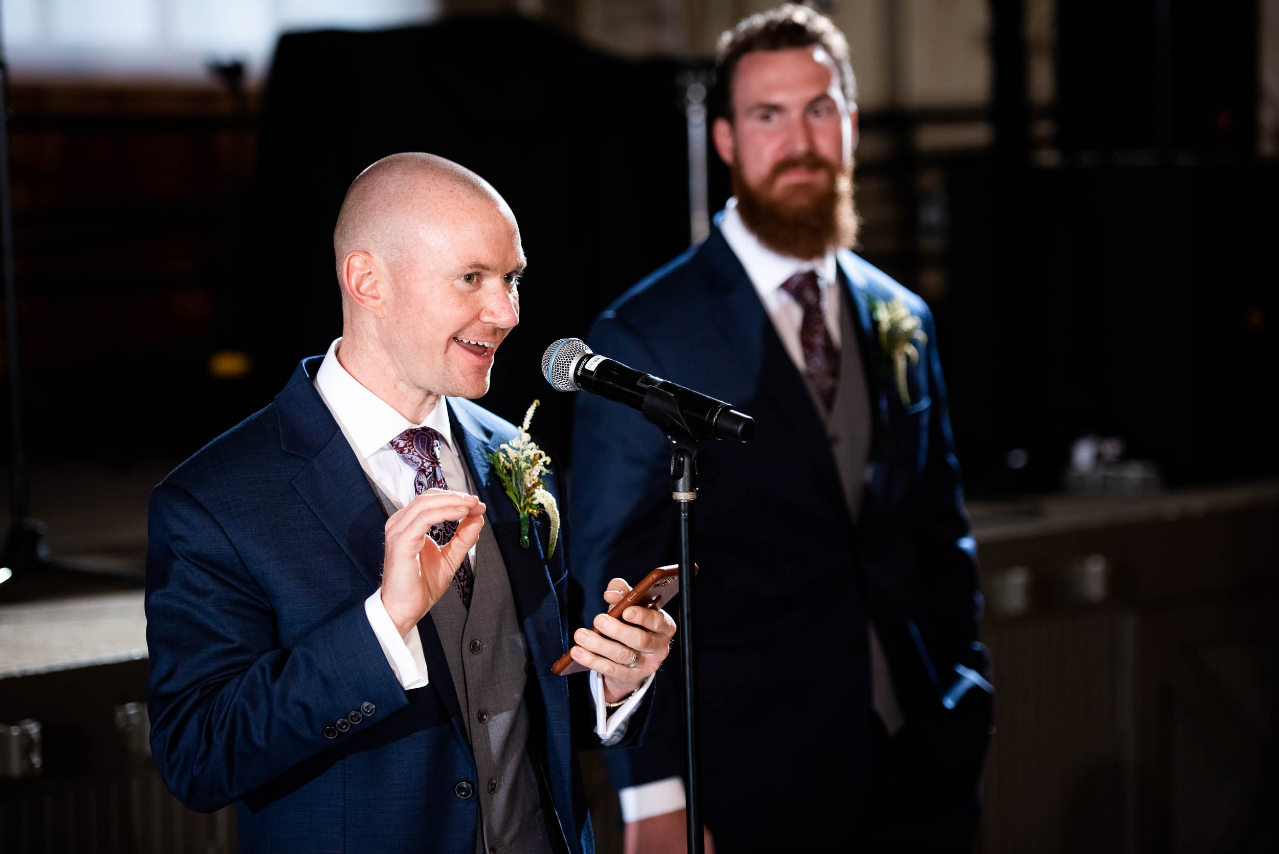 Wedding speeches: Modern industrial Chicago wedding inside Prairie Street Brewhouse captured by J. Brown Photography. Find more wedding ideas at jbrownphotography.com!