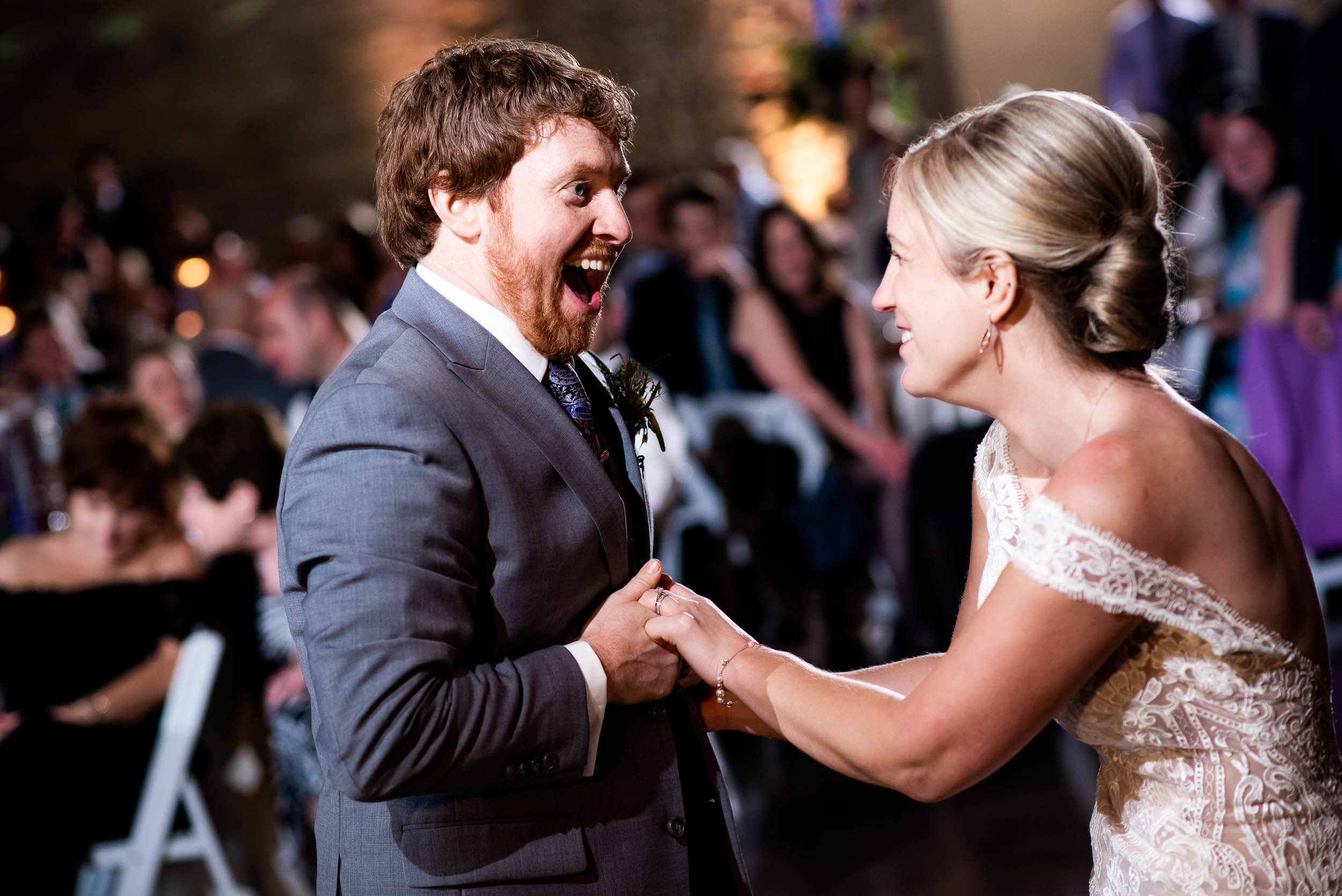 Fun wedding photos: Modern industrial Chicago wedding inside Prairie Street Brewhouse captured by J. Brown Photography. Find more wedding ideas at jbrownphotography.com!