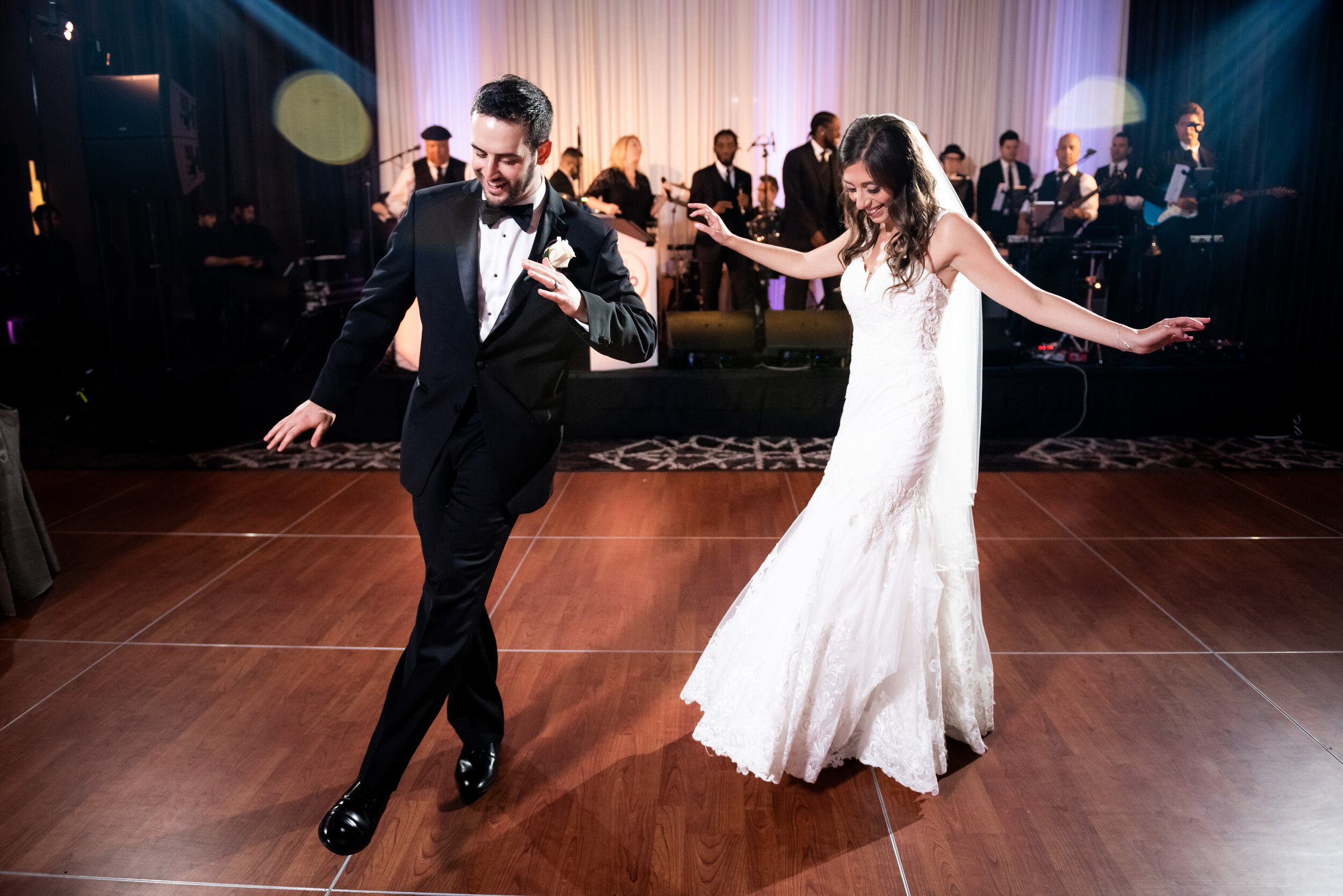 Bride and groom dancing: Loews Chicago Hotel Wedding captured by J. Brown Photography