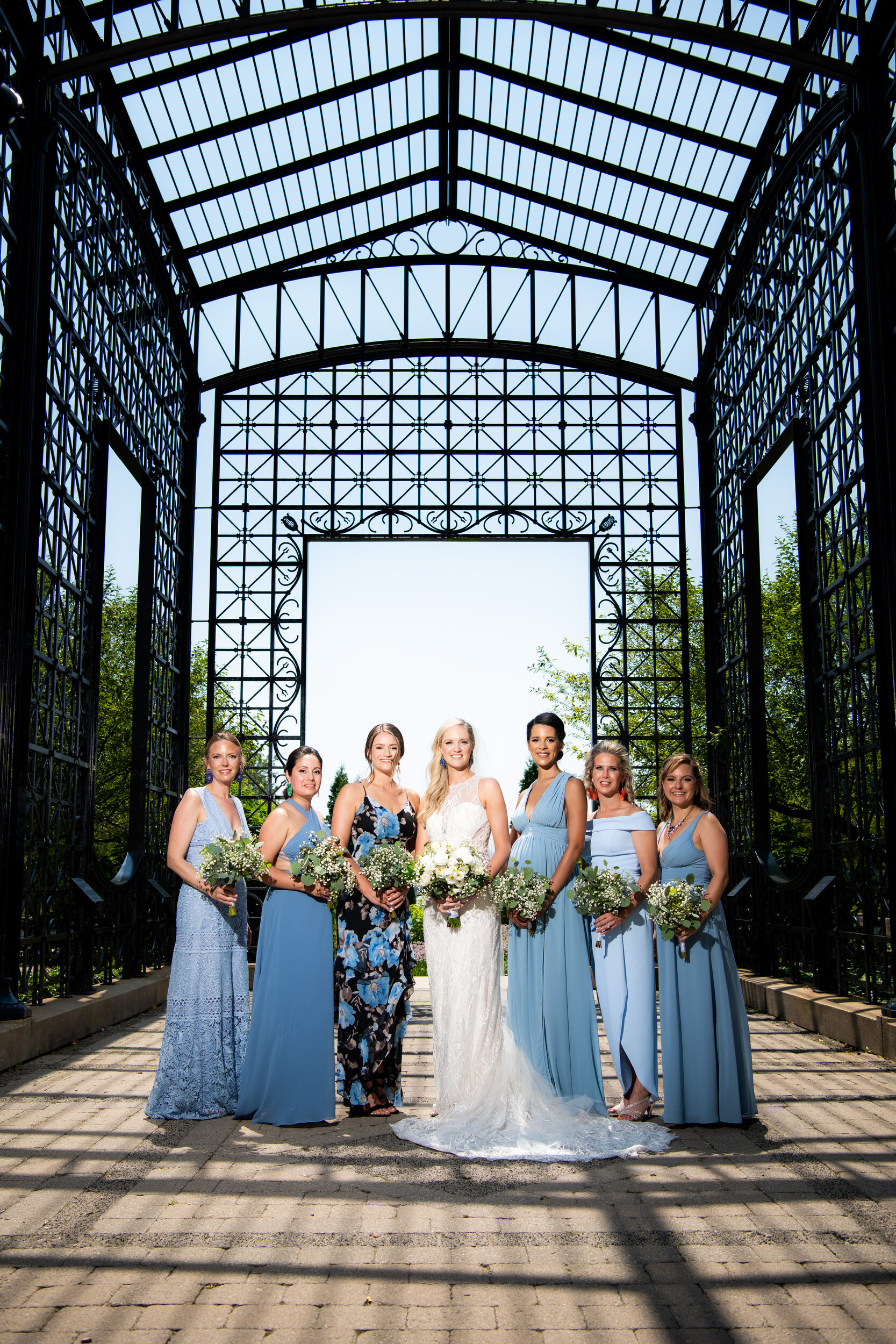 Wedding party portrait: Carnivale Chicago Wedding captured by J. Brown Photography