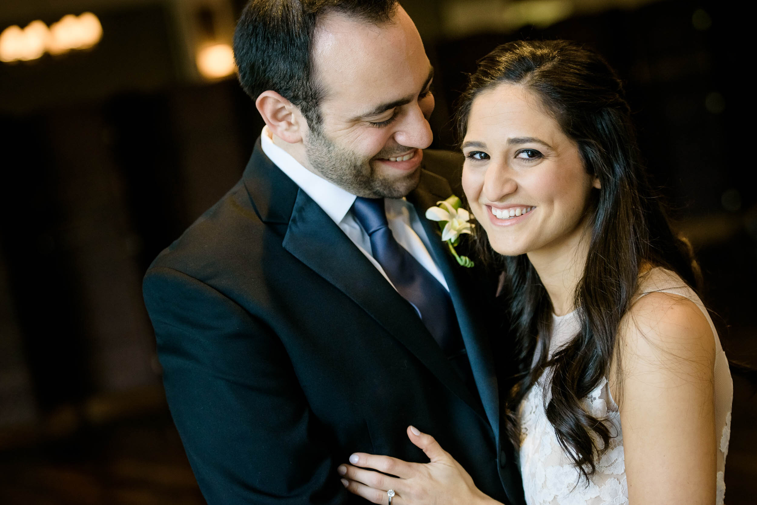 Wedding day portrait of the couple during a Chevy Chase Country Club wedding by J. Brown Photography.