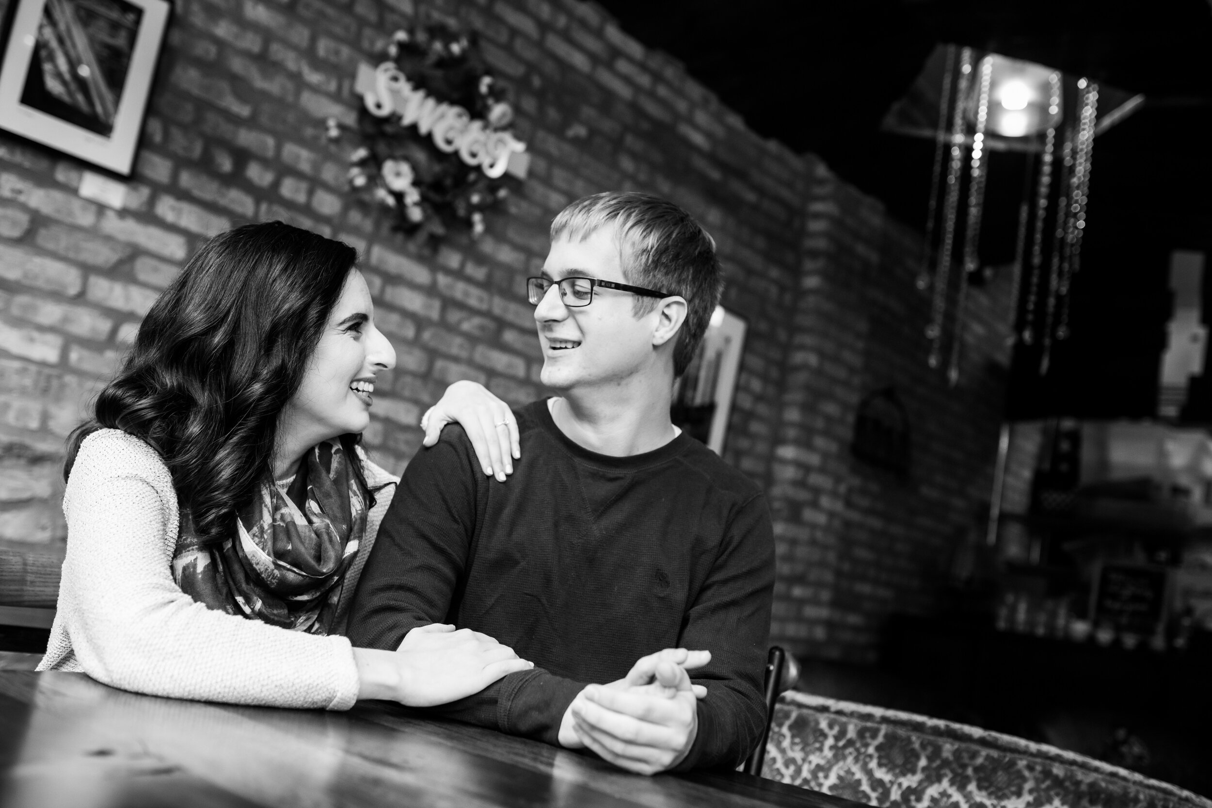 Fun Chicago engagement session at Katherine Anne Confections.