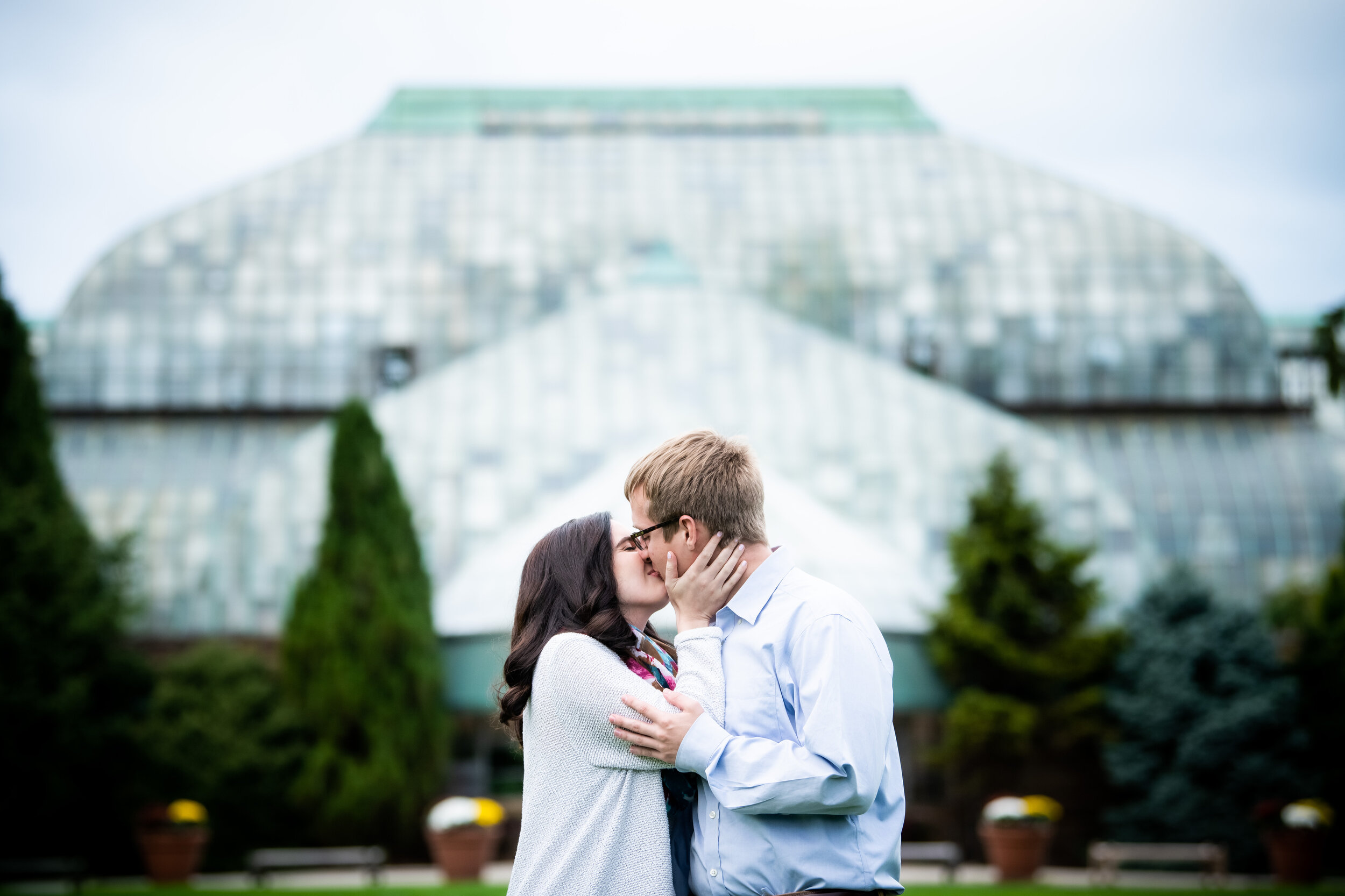 Chicago engagement session outside the Lincoln Park Conservatory.  