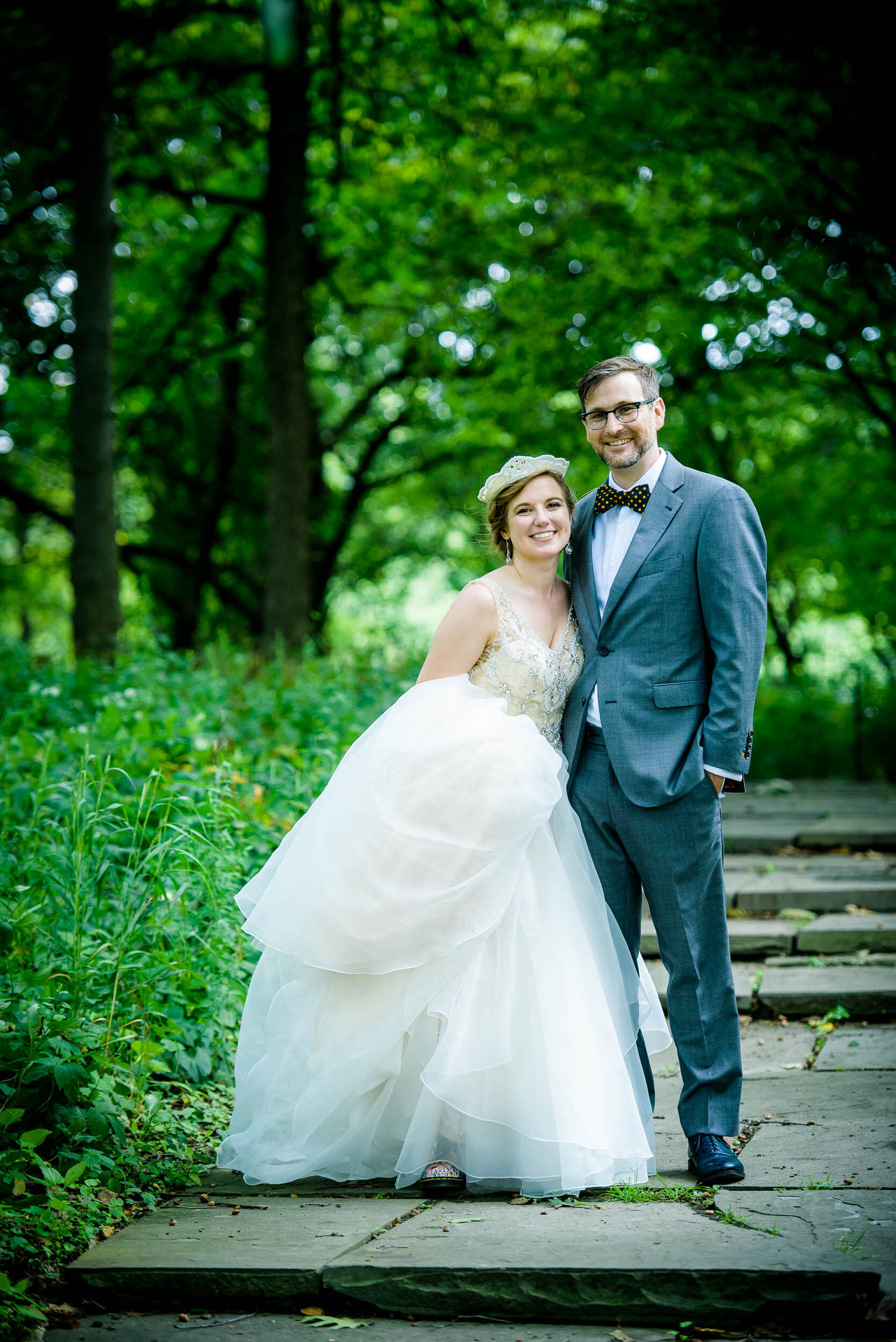 Bride and groom wedding day portrait: Columbus Park Refectory Chicago wedding captured by J. Brown Photography.