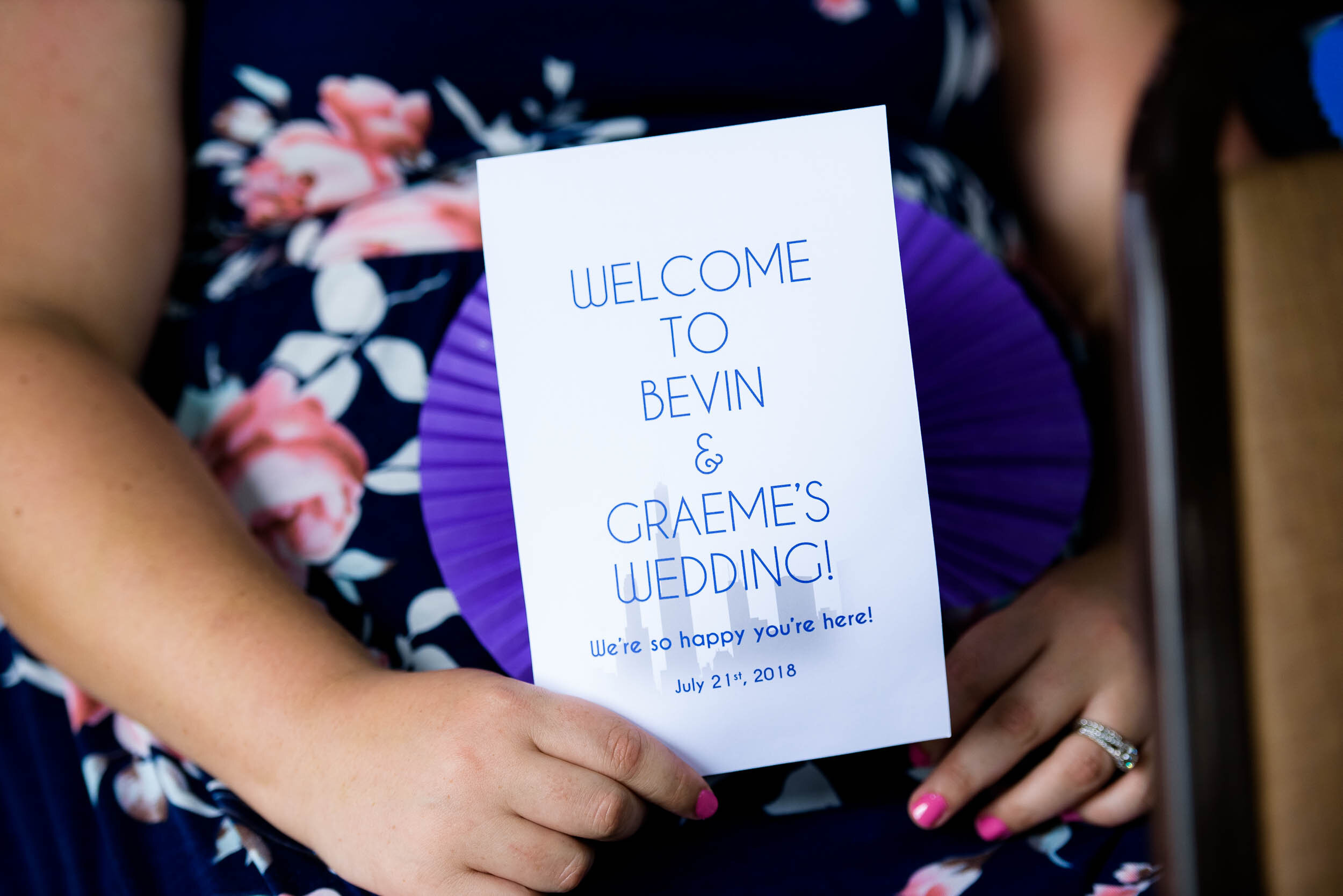 Wedding program detail photo: Columbus Park Refectory Chicago wedding captured by J. Brown Photography.