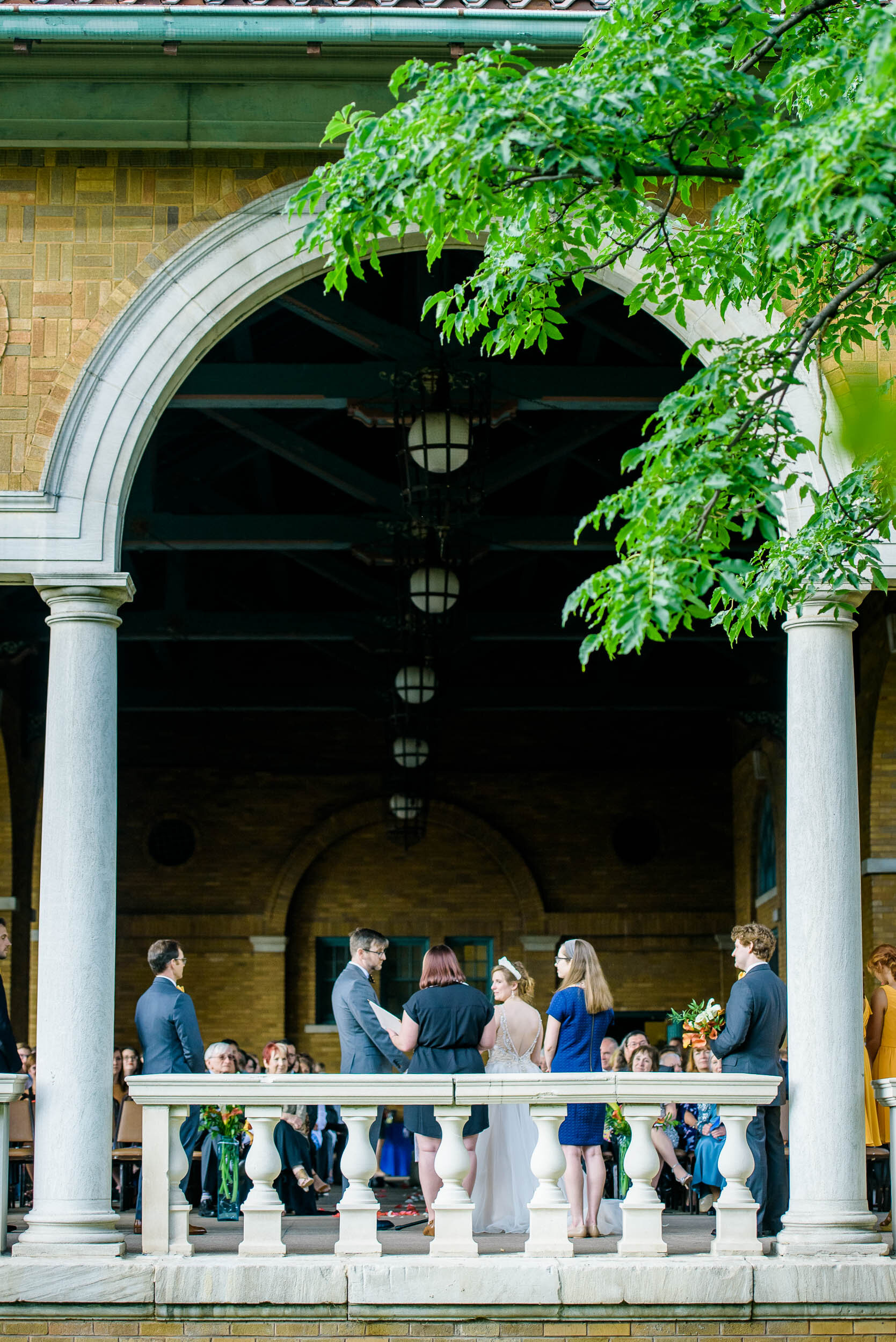 Wedding ceremony at Columbus Park: Columbus Park Refectory Chicago wedding captured by J. Brown Photography.