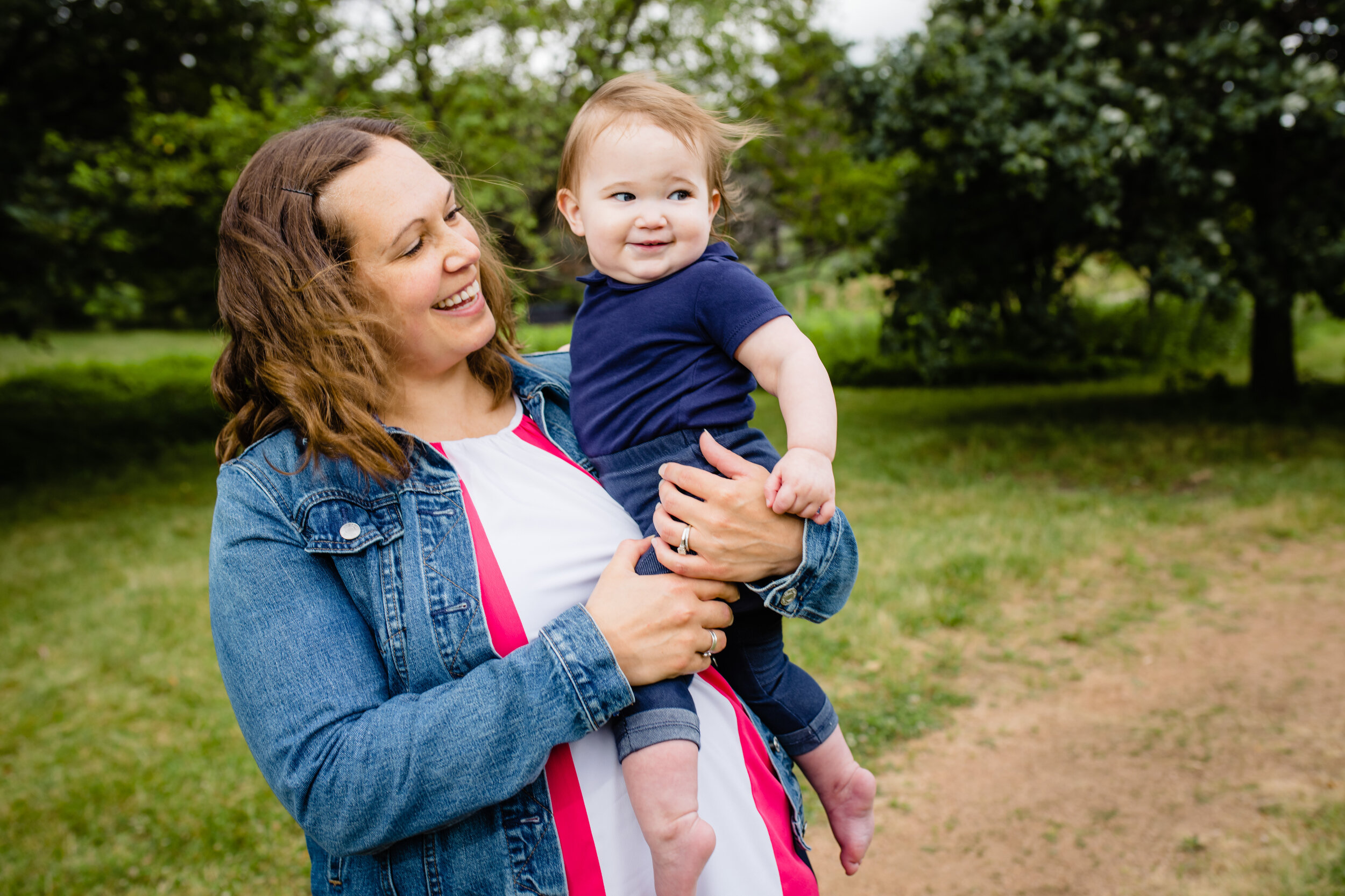 Fun photo of mother and daughter: family portrait session photographed by J. Brown Photography.