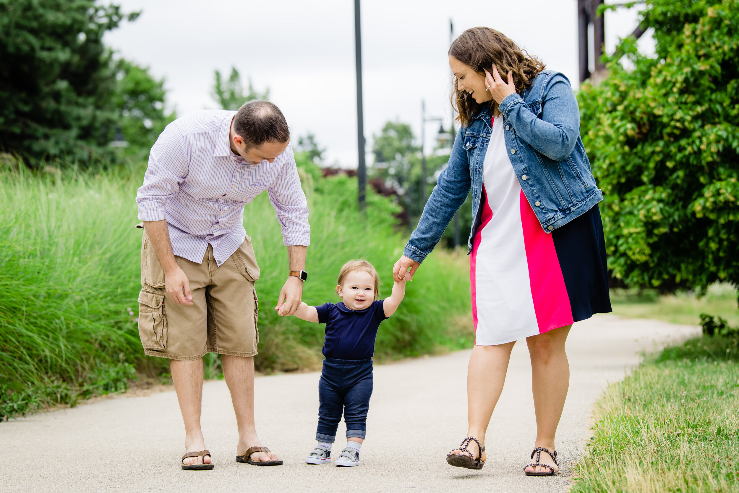 Baby photo at Ping Tom Park Chicago: family portrait session photographed by J. Brown Photography.