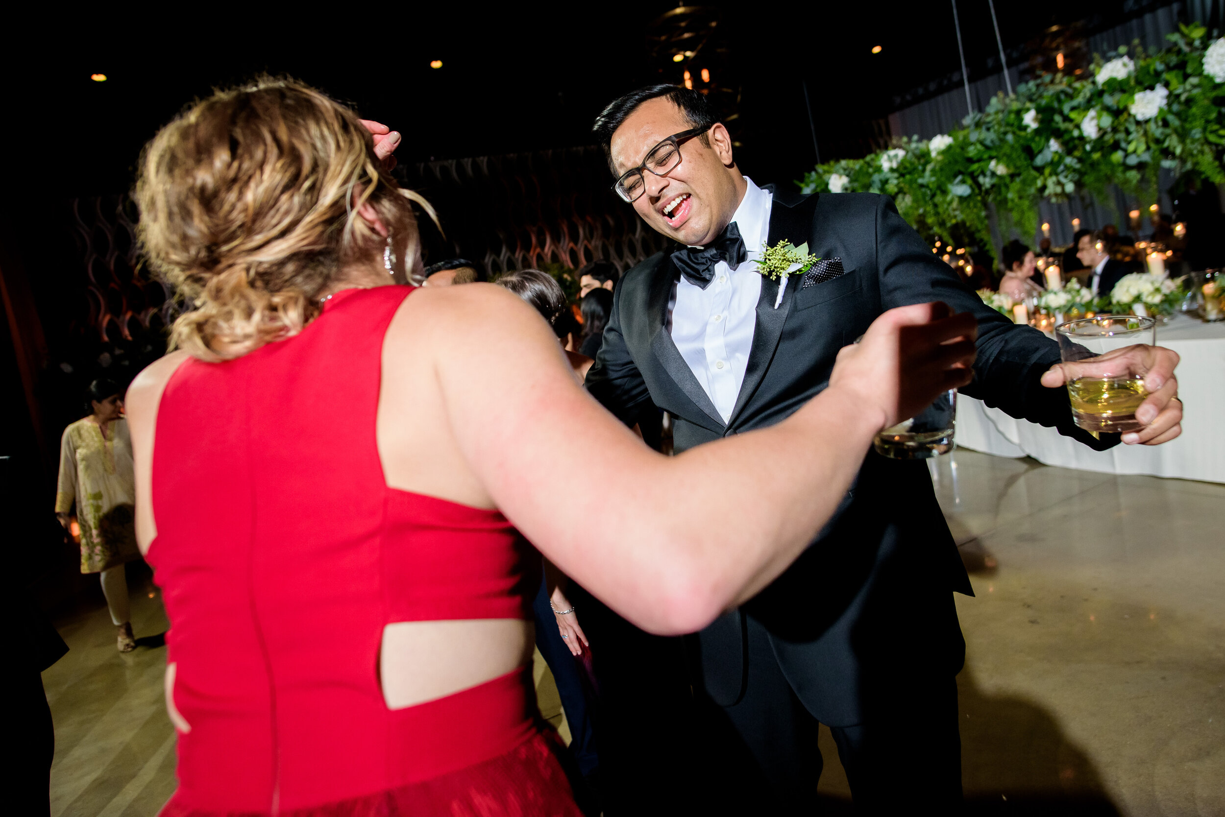 Groom on the dance floor during his wedding reception: Geraghty Chicago wedding photography by J. Brown Photography.