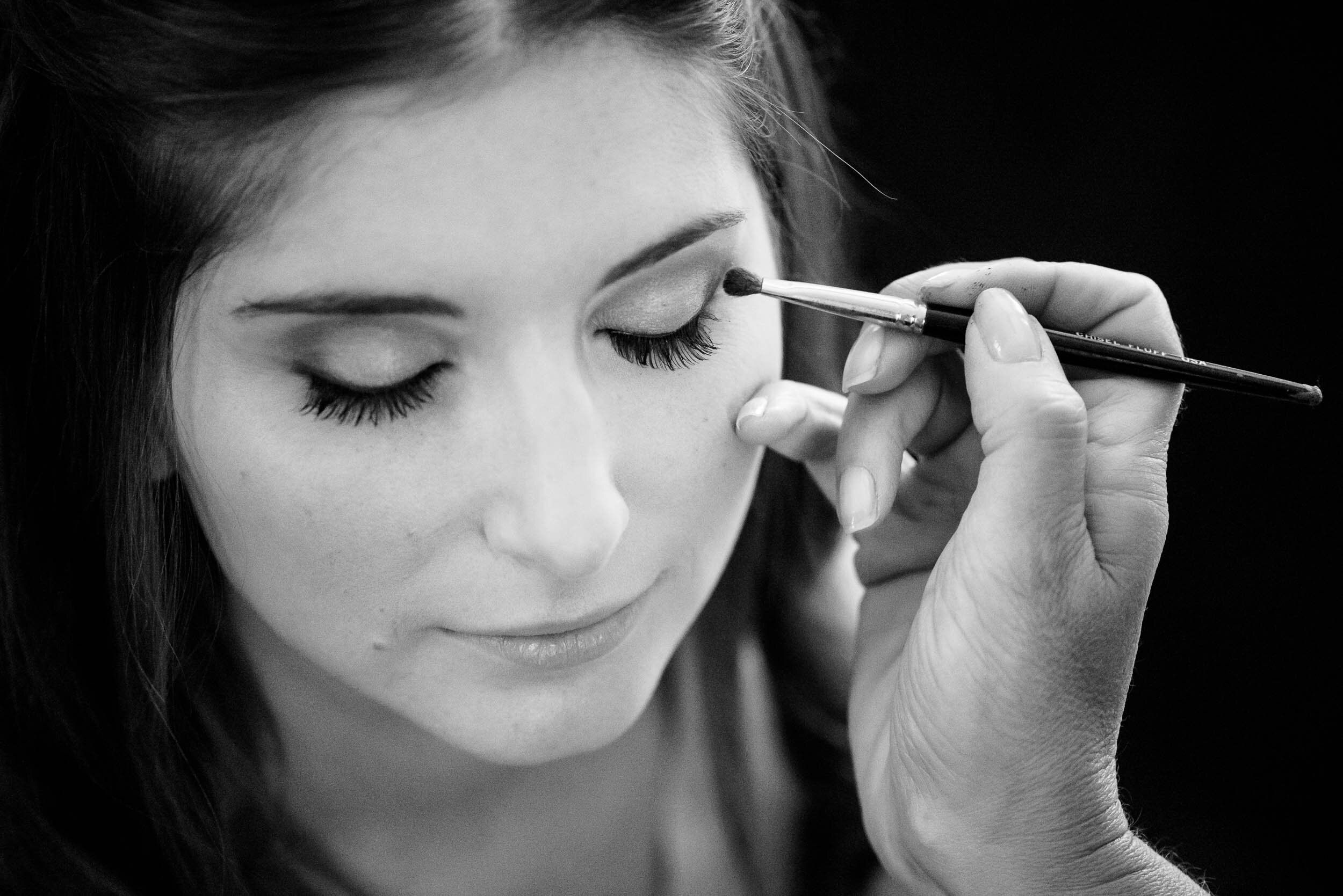 Bride getting ready on her wedding day:  Ravenswood Event Center Chicago wedding captured by J. Brown Photography.  