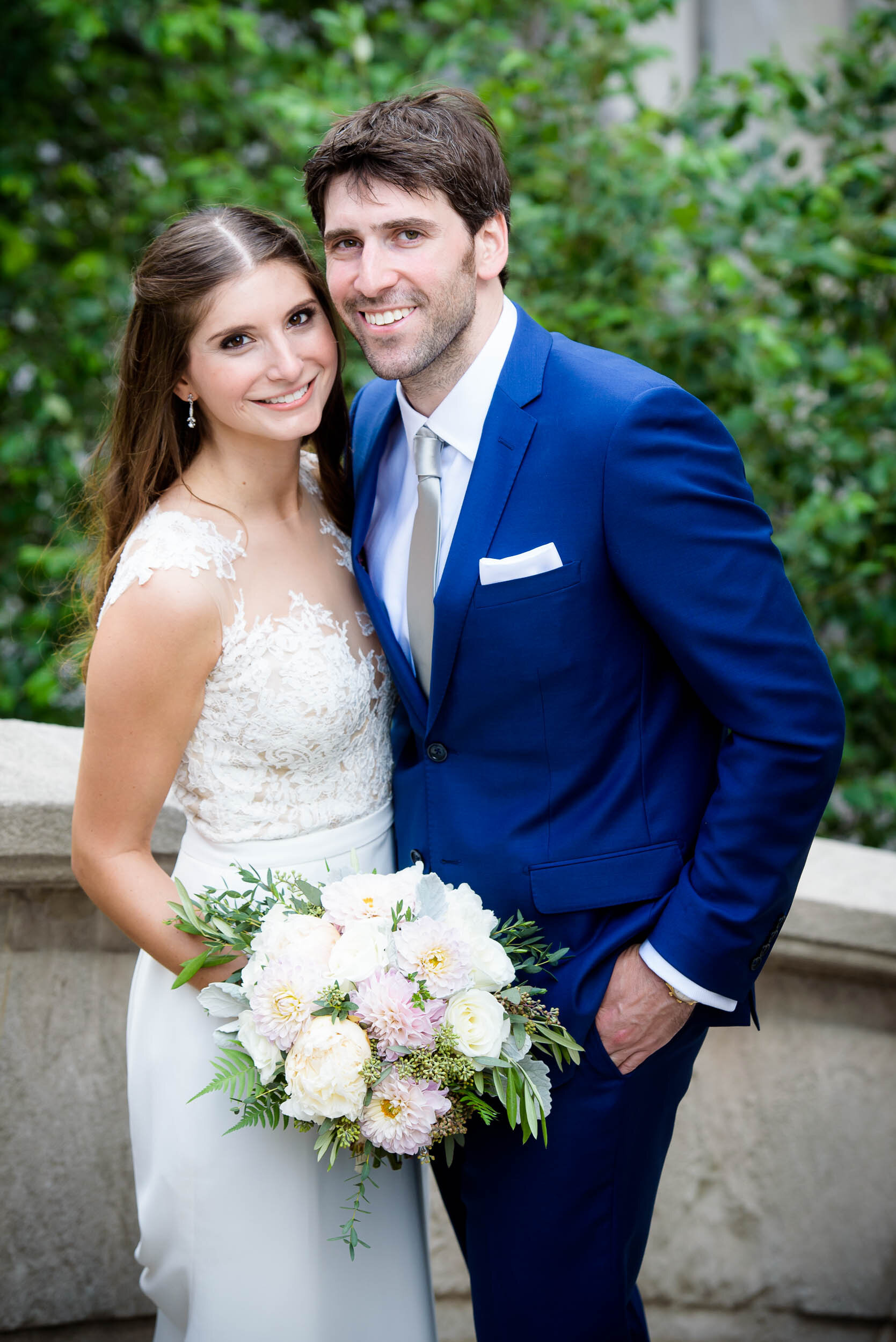 Wedding portrait of bride and groom :Ravenswood Event Center Chicago wedding captured by J. Brown Photography.  