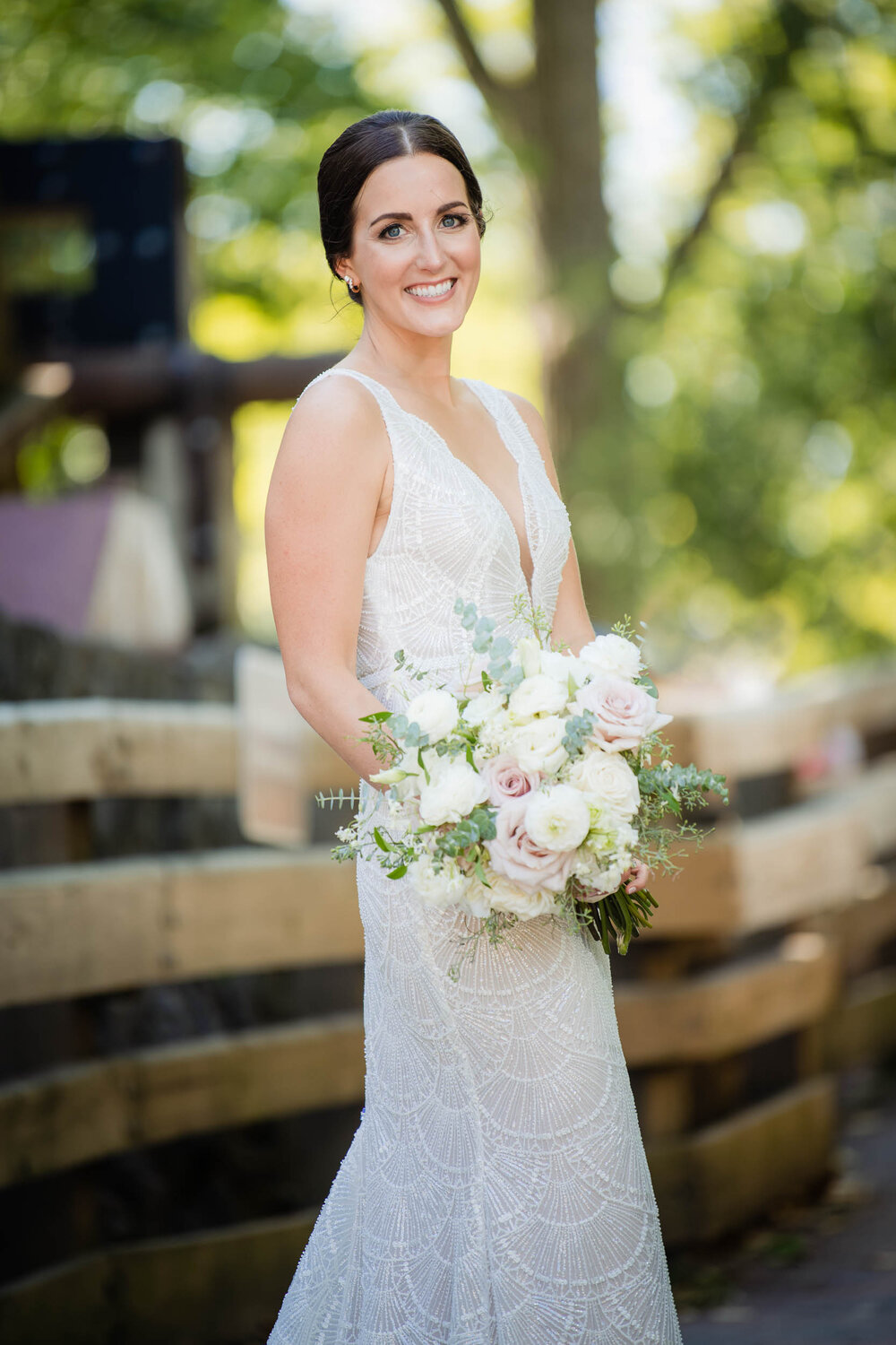 Bridal portrait at Graue Mill:  Chicago wedding photography by J. Brown Photography.