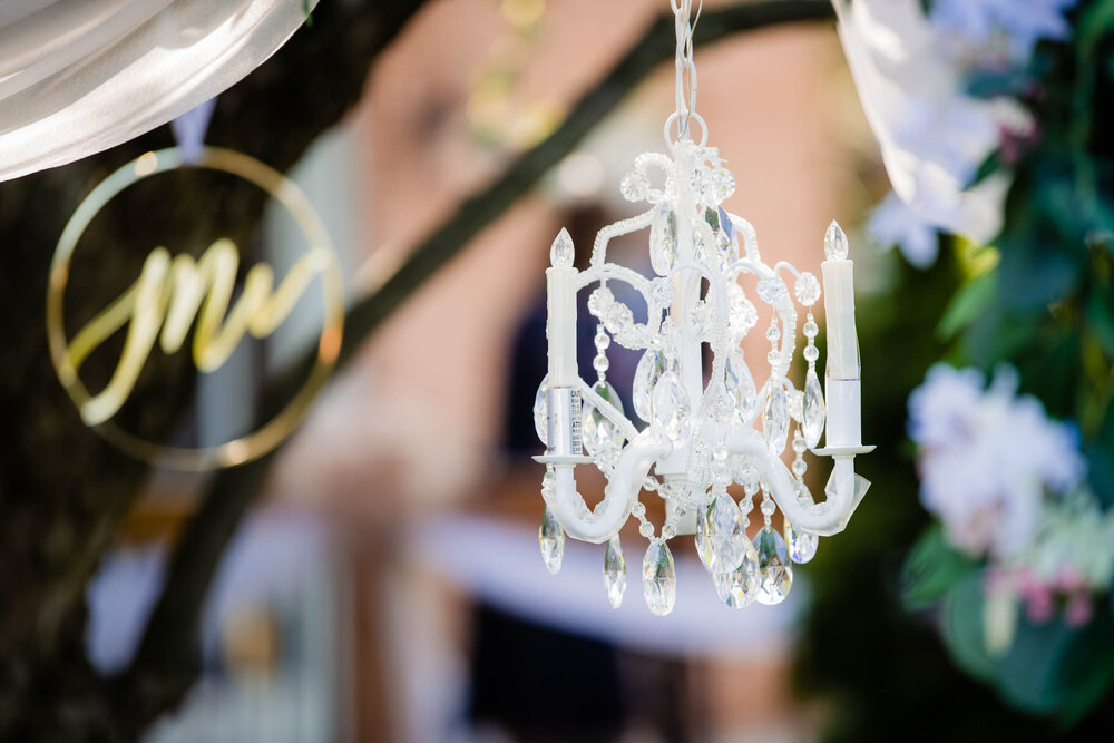 Backyard wedding decor:  Chicago wedding photography by J. Brown Photography.