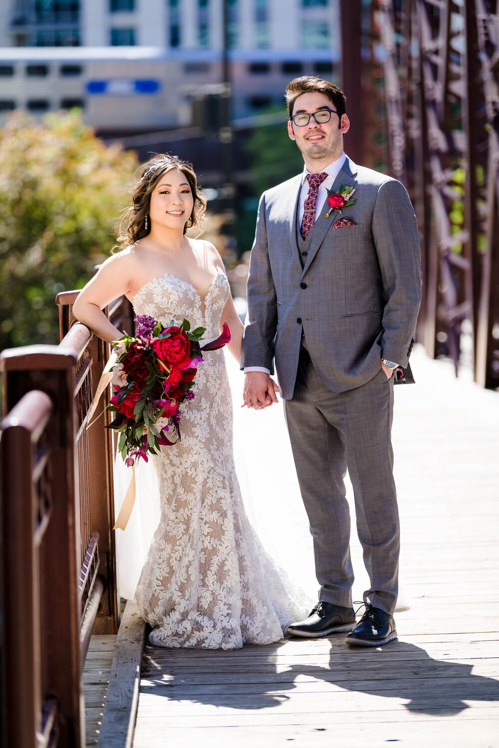 Chicago Wedding Photographer | Kinzie Street Bridge | J. Brown Photography | creative wedding portraits.